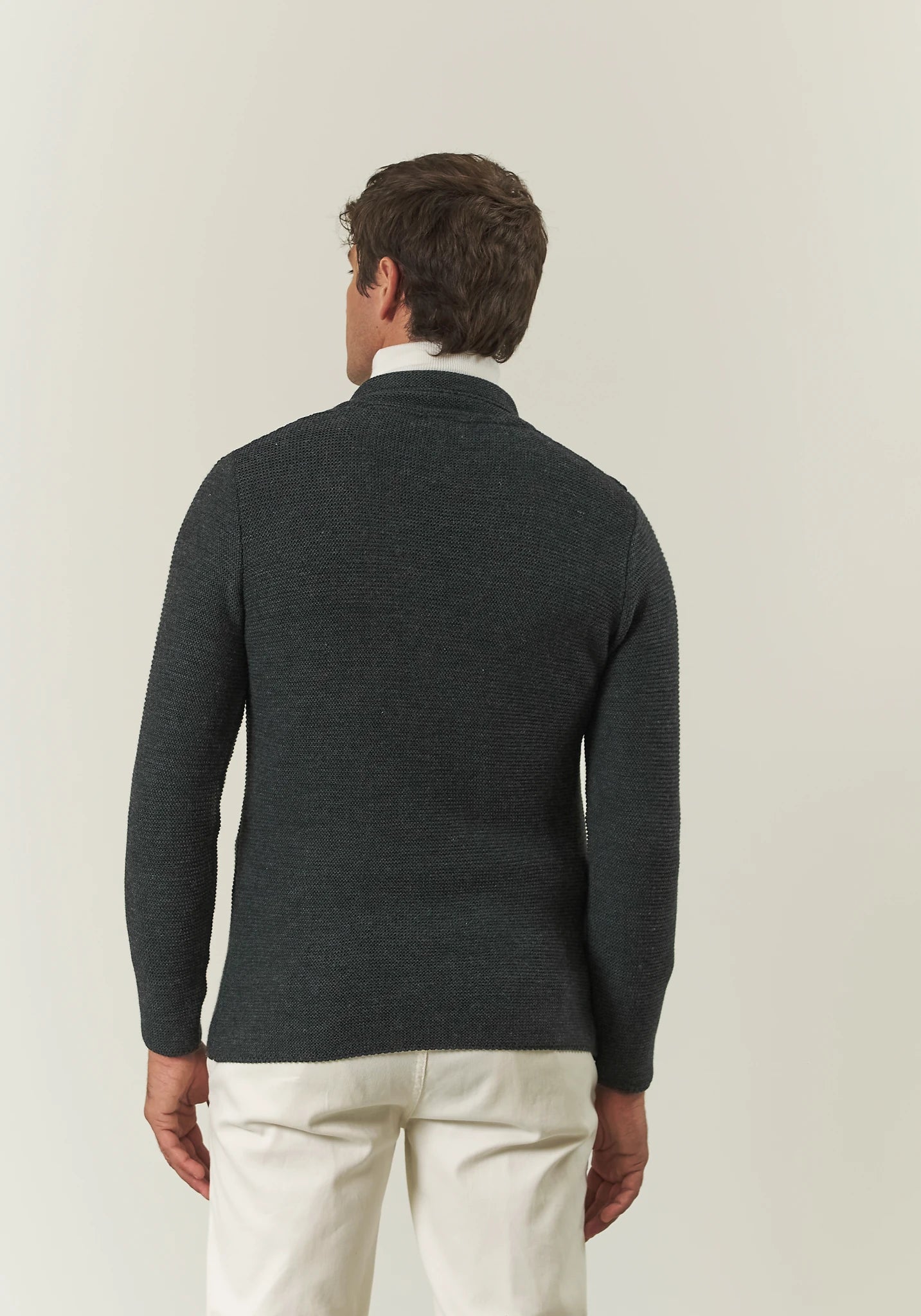 Giacca maglia antracite misto lana