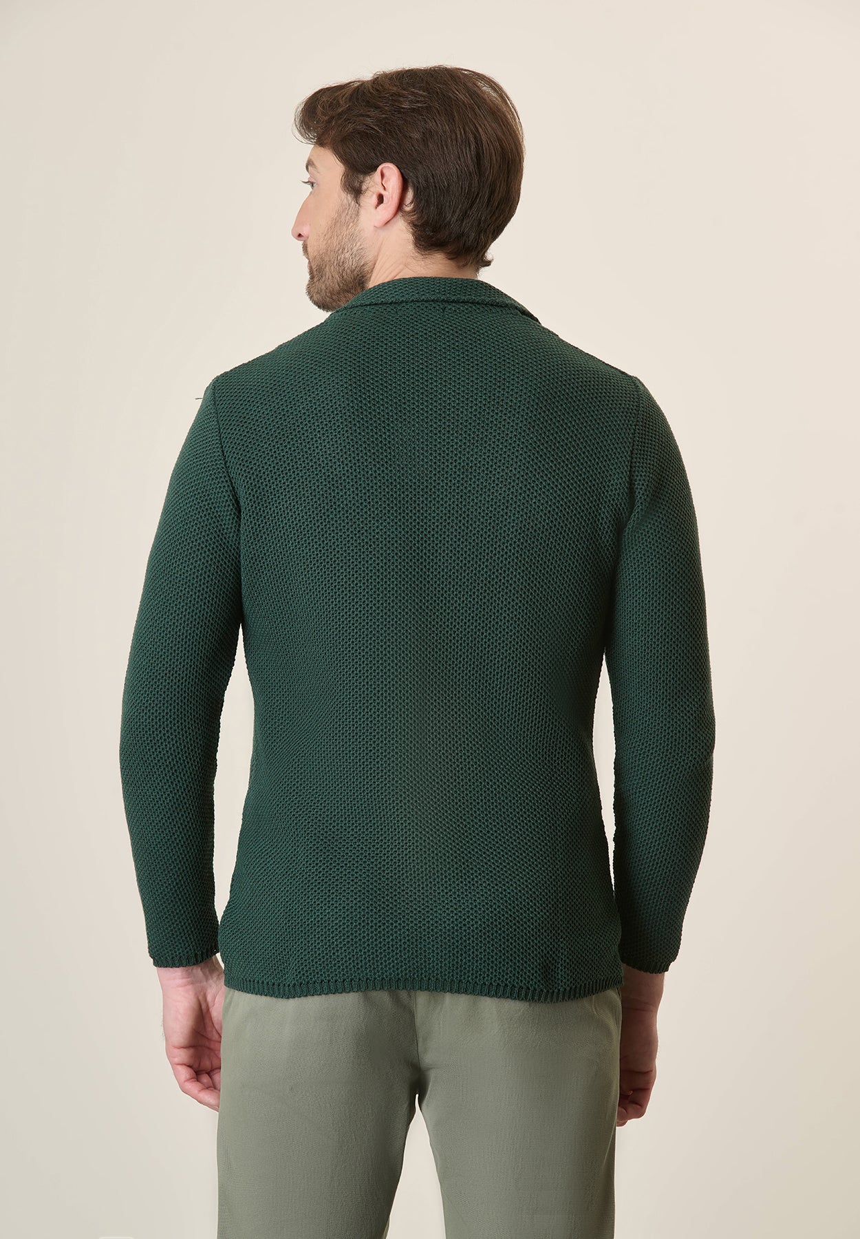 Grüne Strickjacke aus Baumwollmischung