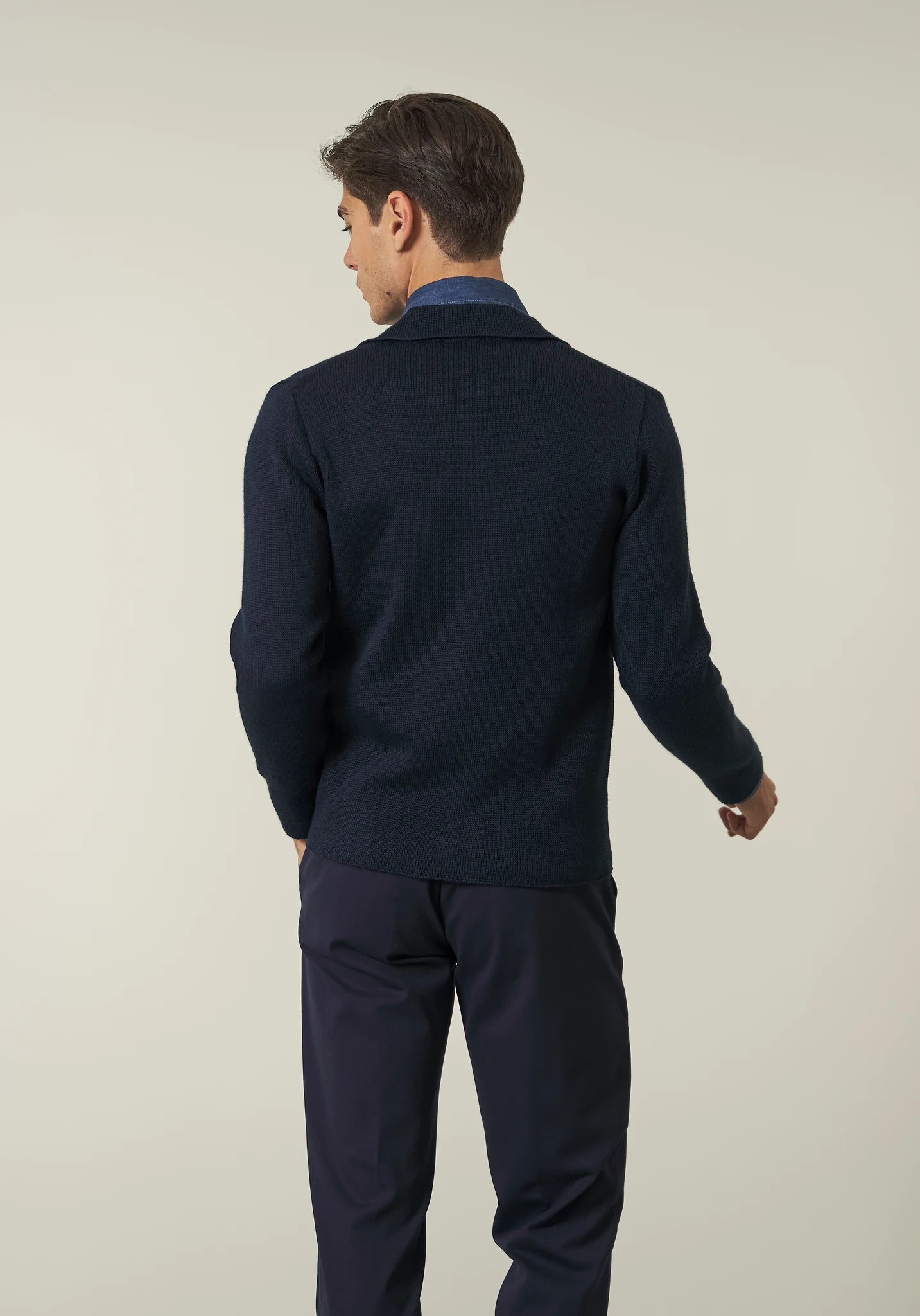 Overshirt blu misto lana