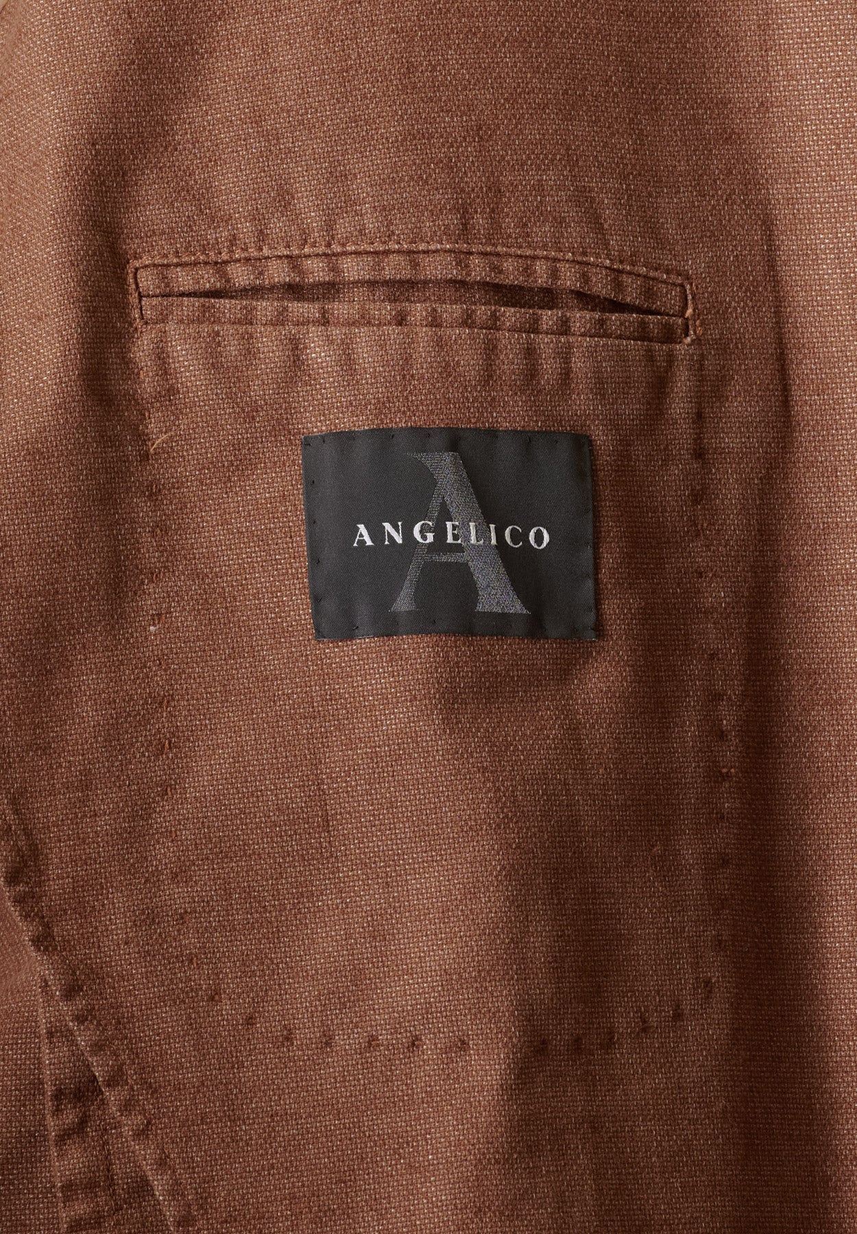 Giacca tabacco cotone-lino tinto capo custom fit-Angelico