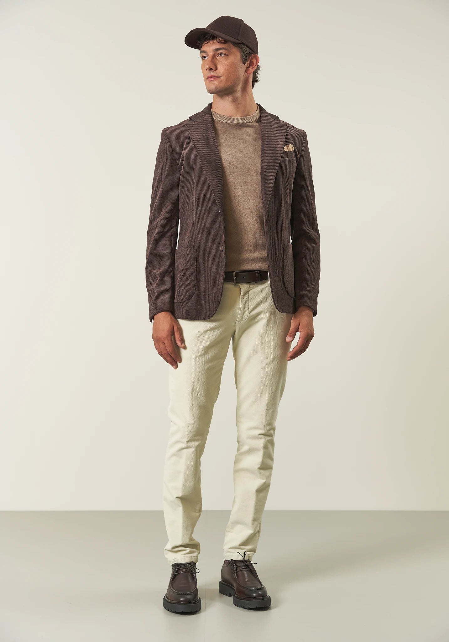 Giacca marrone velluto a coste custom fit
