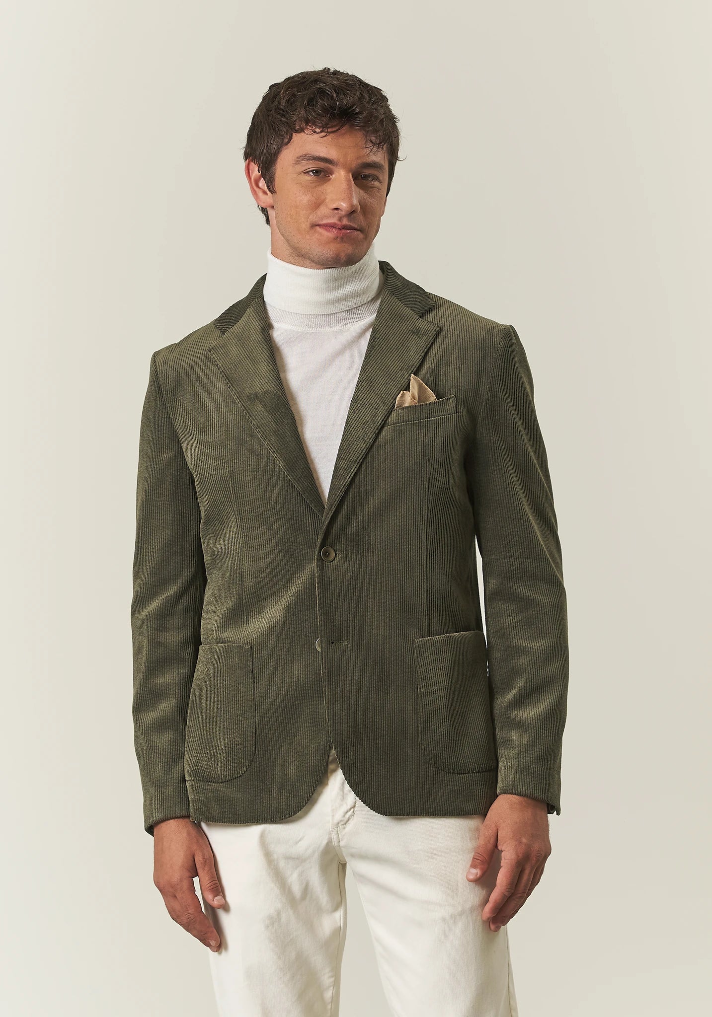 Giacca verde militare velluto a coste custom fit