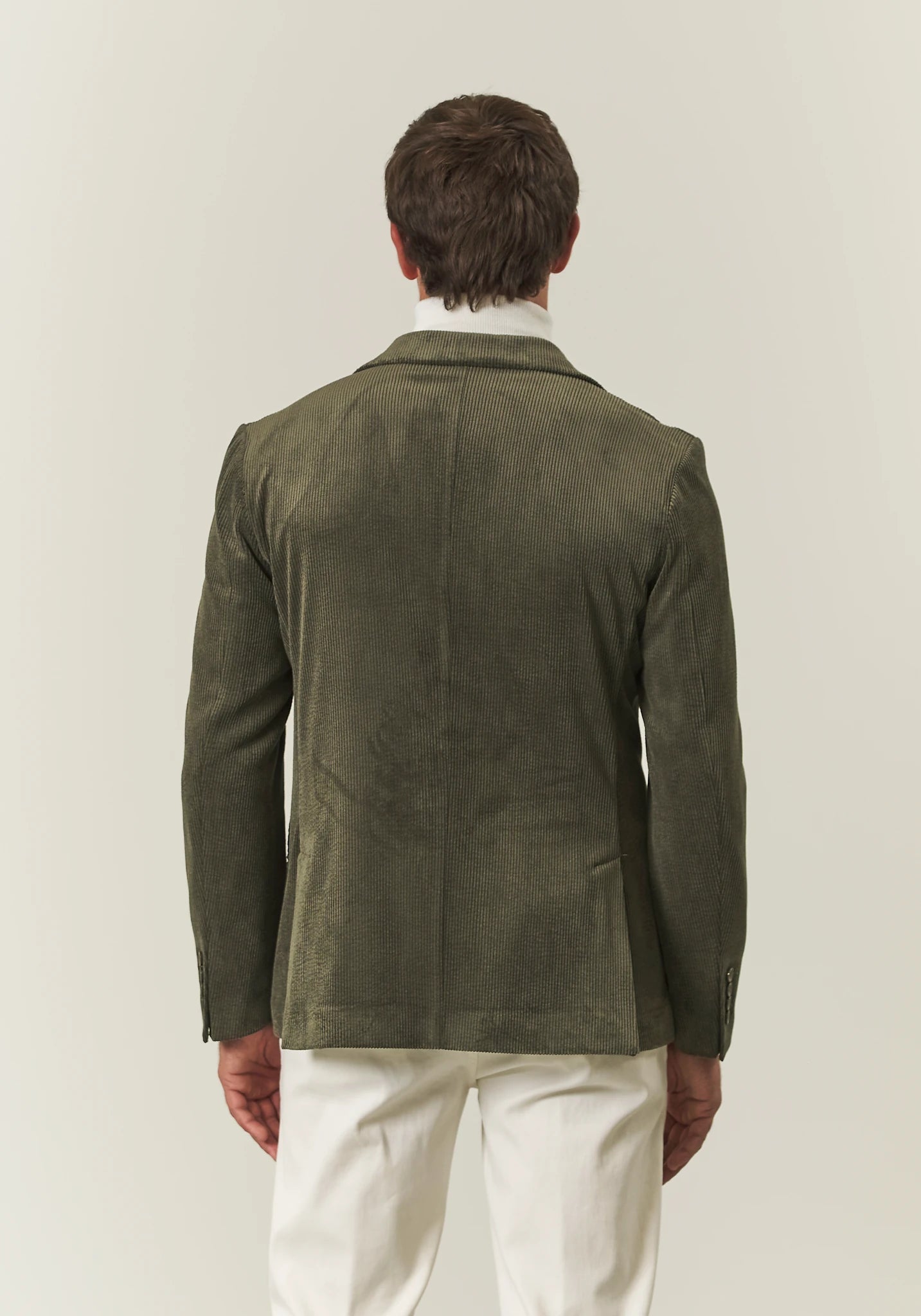 Giacca verde militare velluto a coste custom fit
