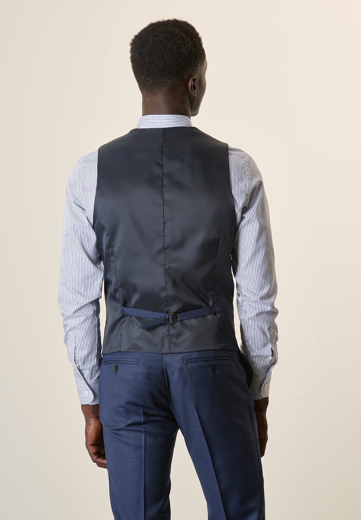 Gilet blu armaturato lana vergine
