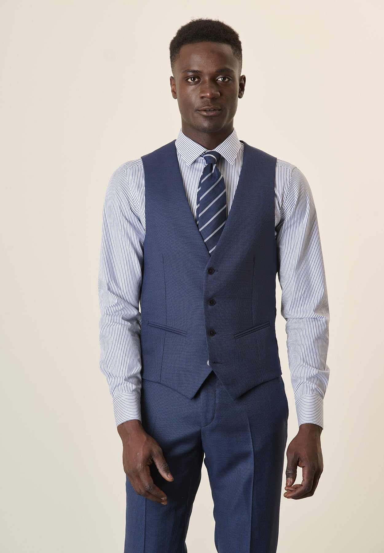 Gilet blu armaturato lana vergine