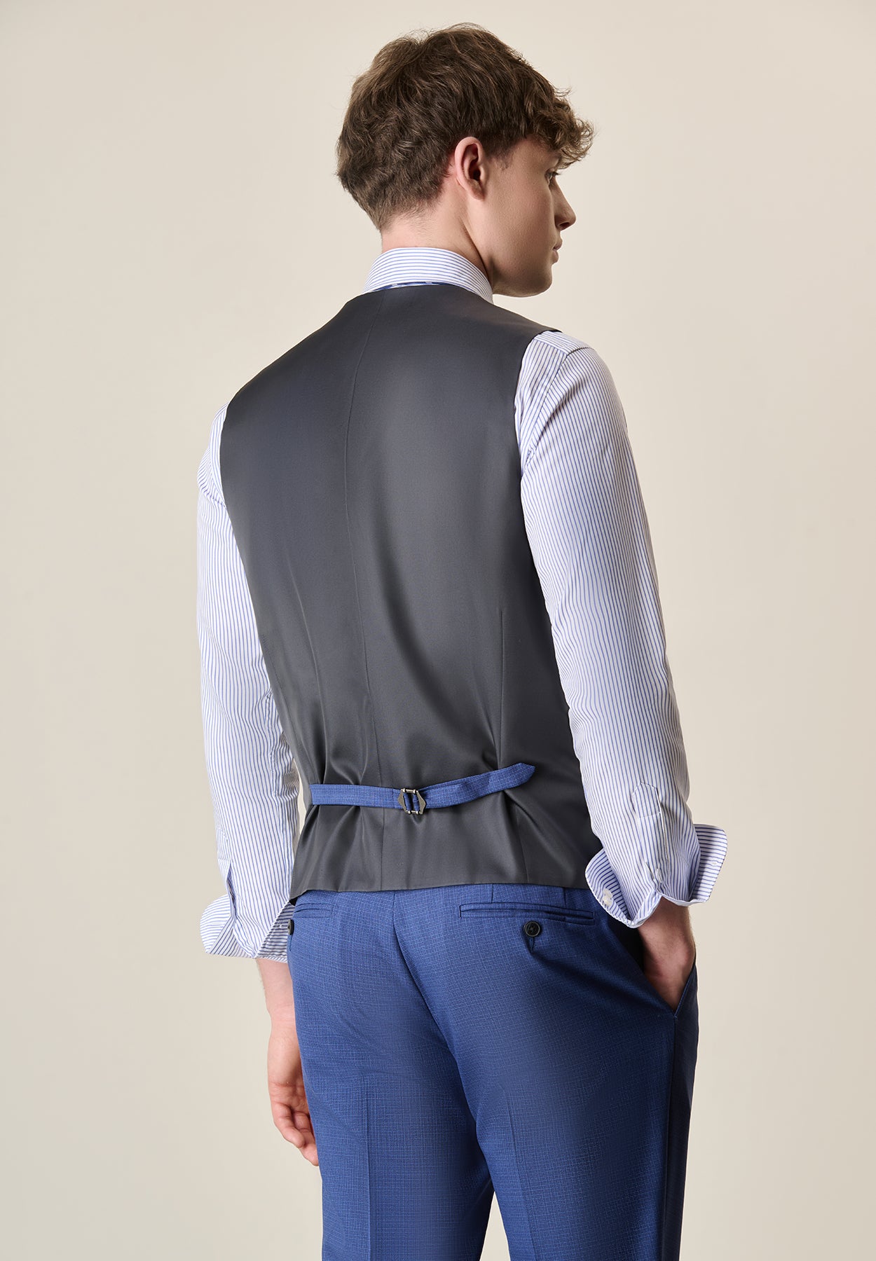 Weste aus Schurwolle mit Bluette-Mikrodesign