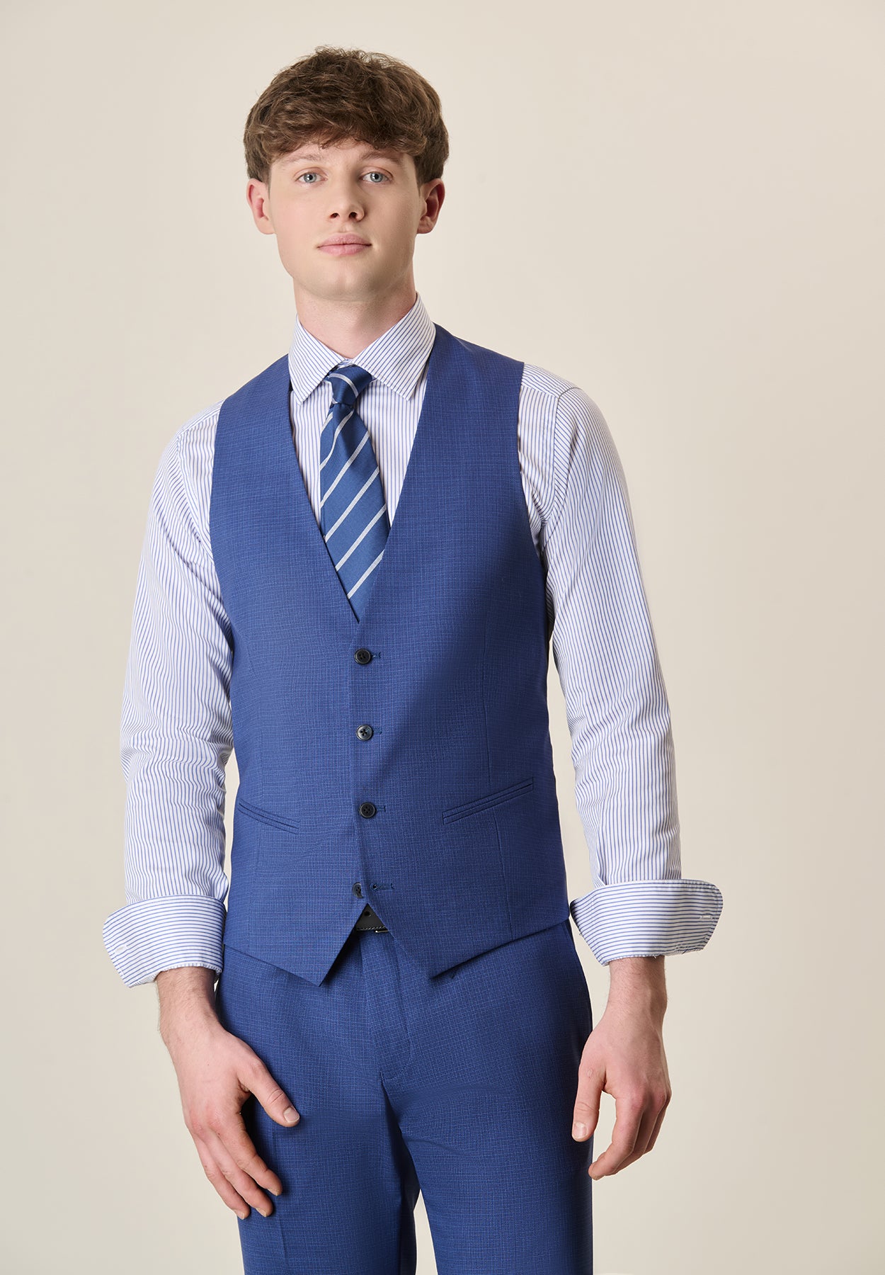 Weste aus Schurwolle mit Bluette-Mikrodesign