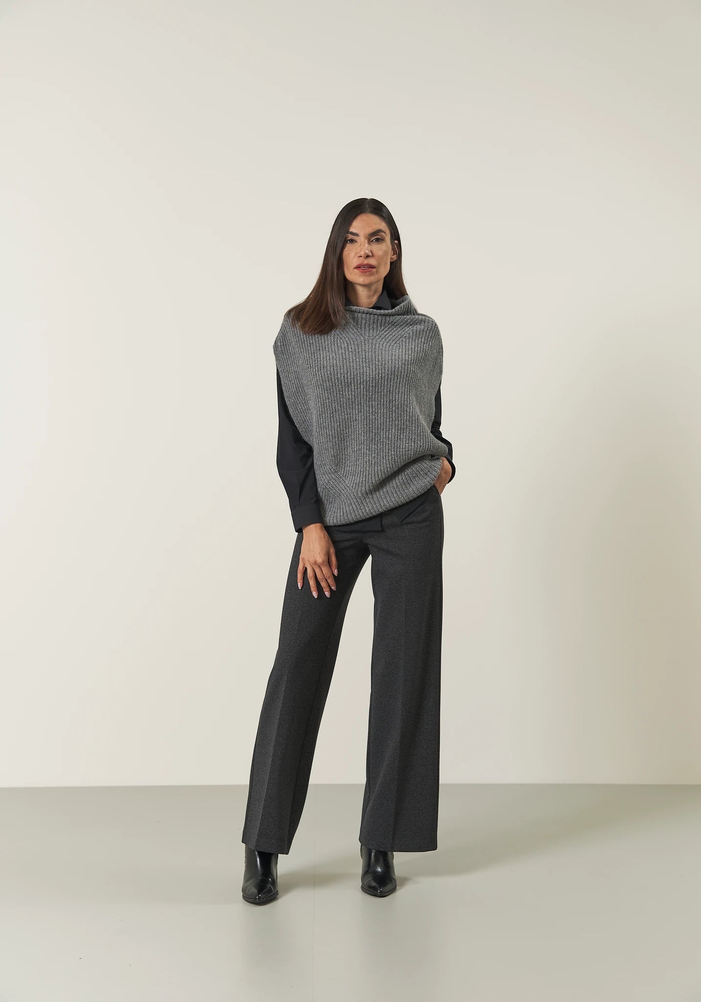 Gilet grigio chiaro misto cashmere