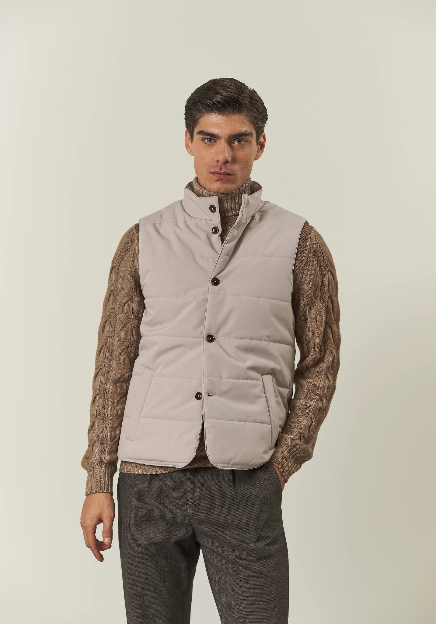 Gilet ghiaccio trapuntato con bottoni Angelico 5