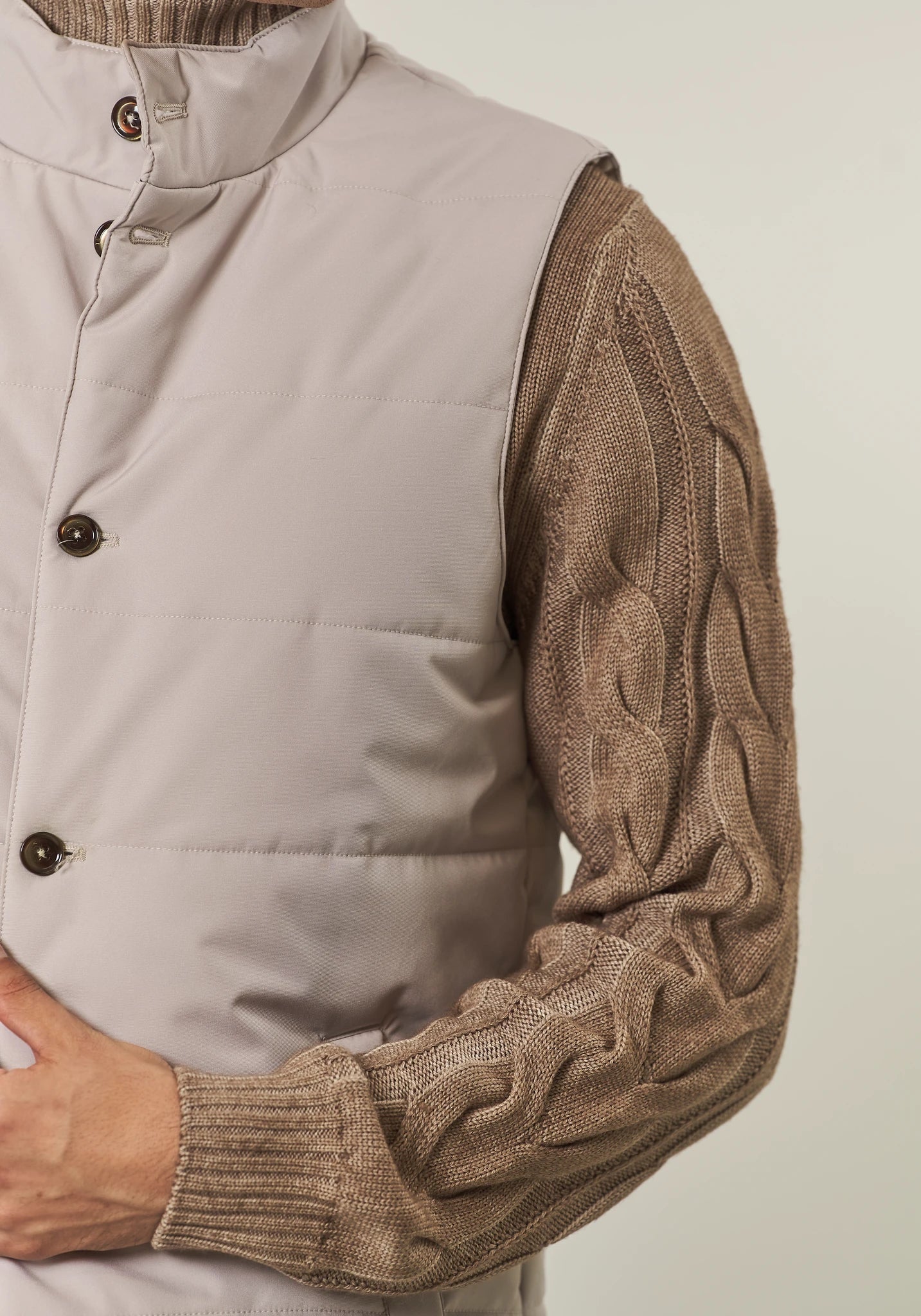 Gilet ghiaccio trapuntato con bottoni Angelico 2