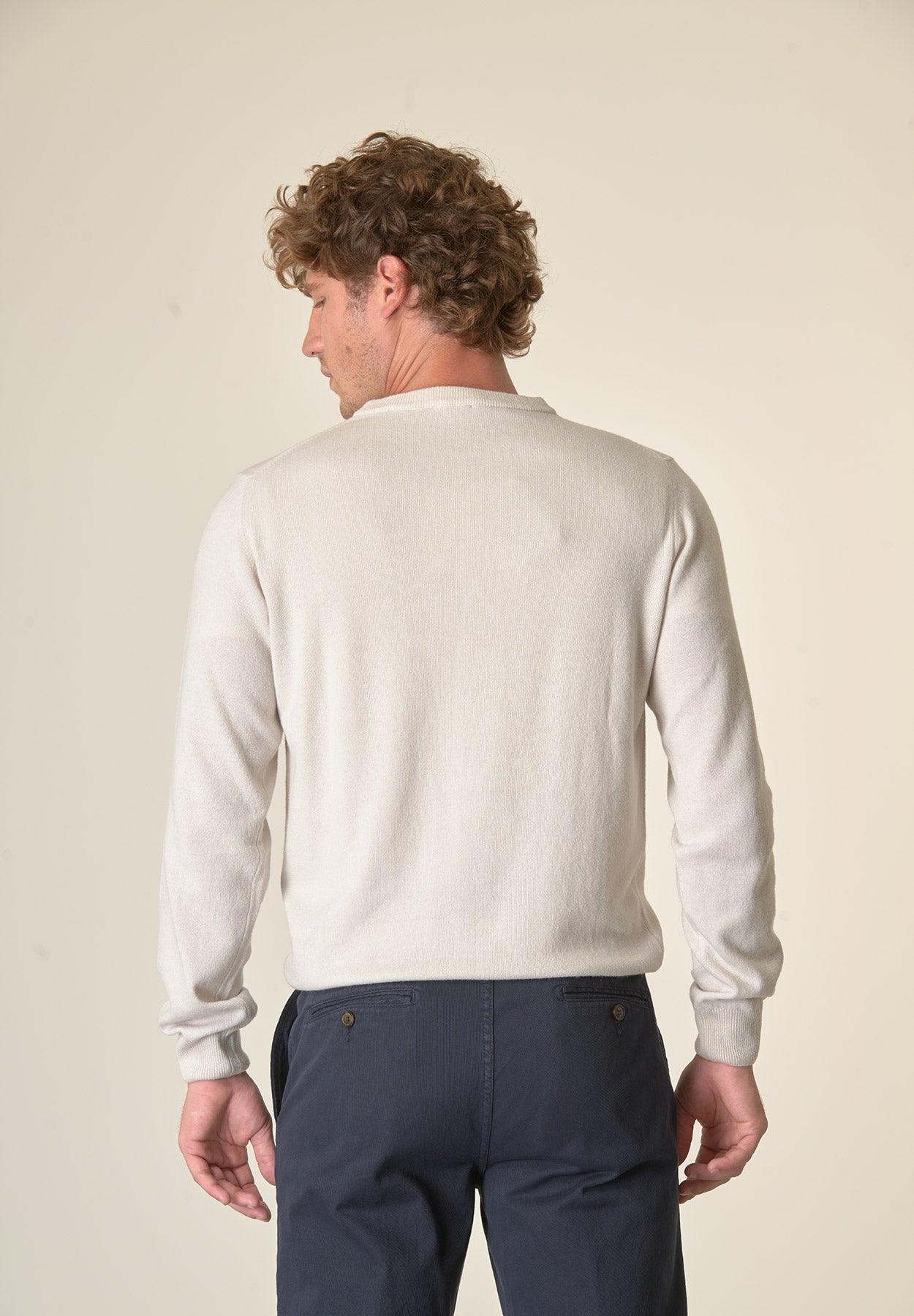 Girocollo grigio chiaro misto cashmere-Angelico