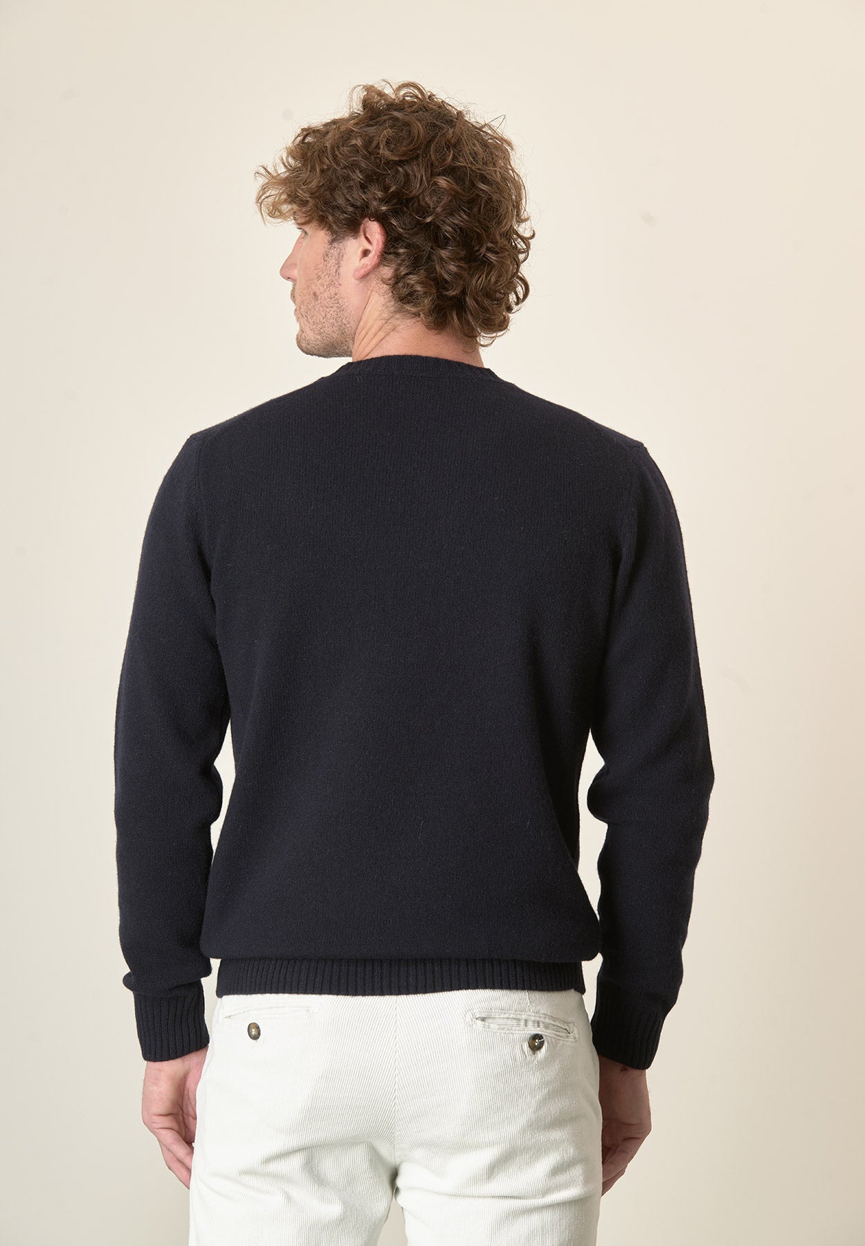 Girocollo blu puro cashmere-Angelico