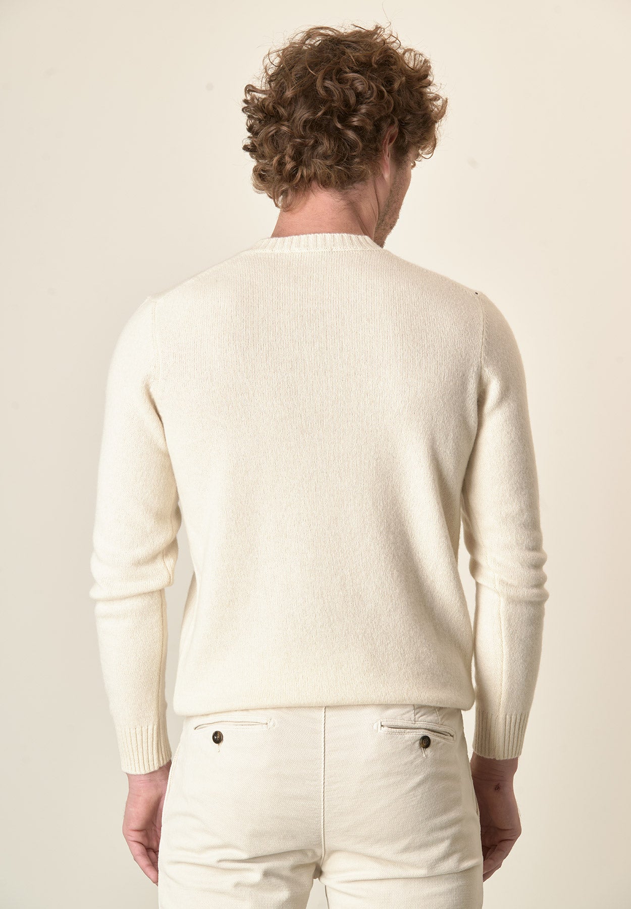 Girocollo panna puro cashmere-Angelico
