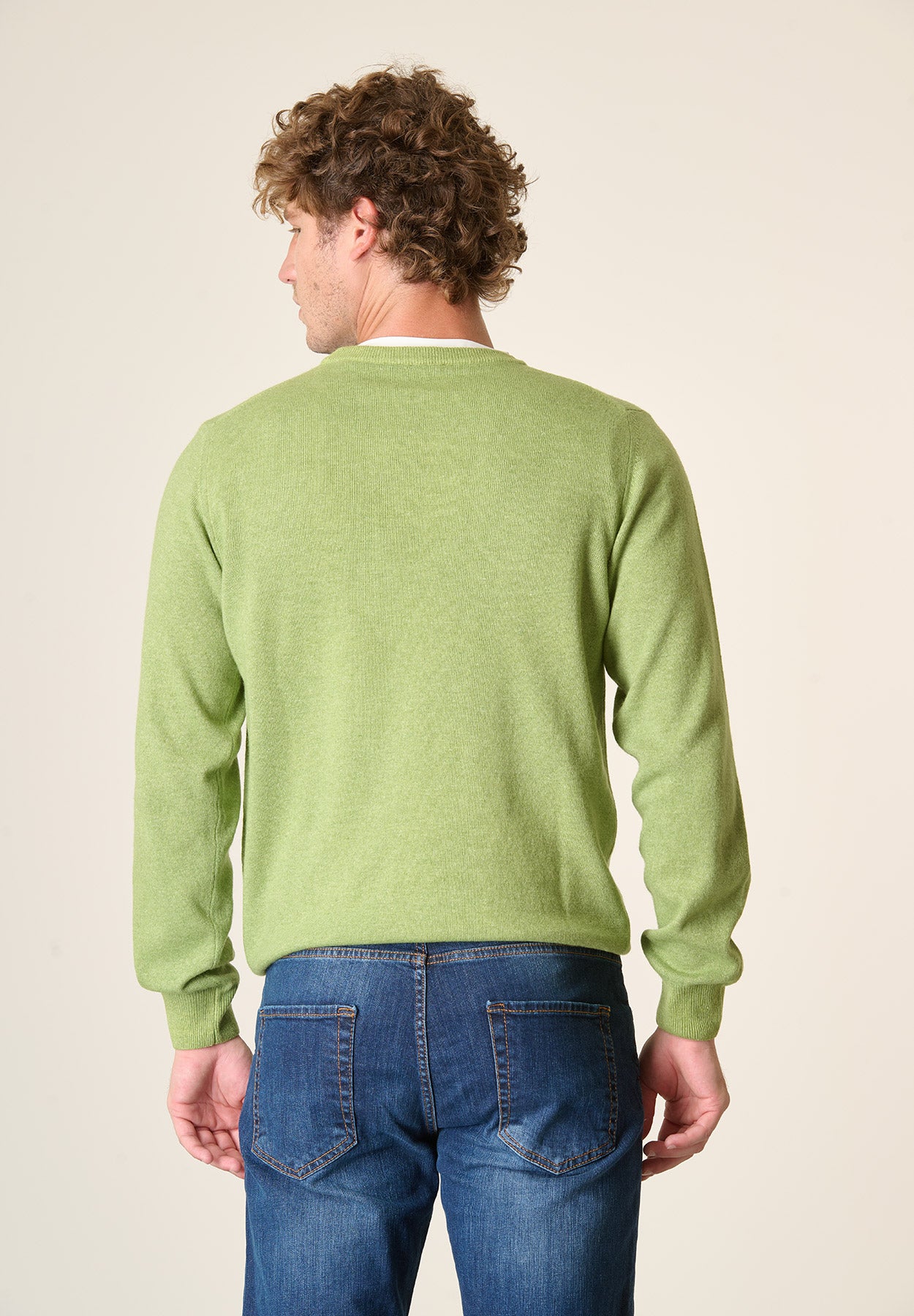 Girocollo verde pistacchio chiaro misto cashmere-Angelico