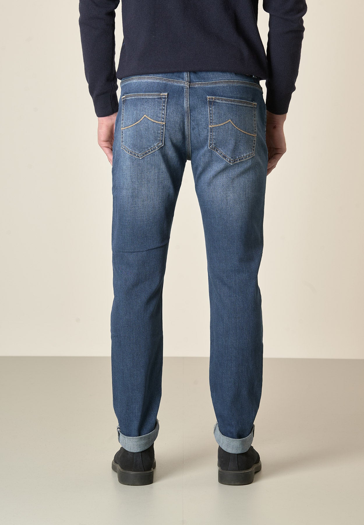Jeans medio 5 Tasche cotone stretch slim fit-Angelico