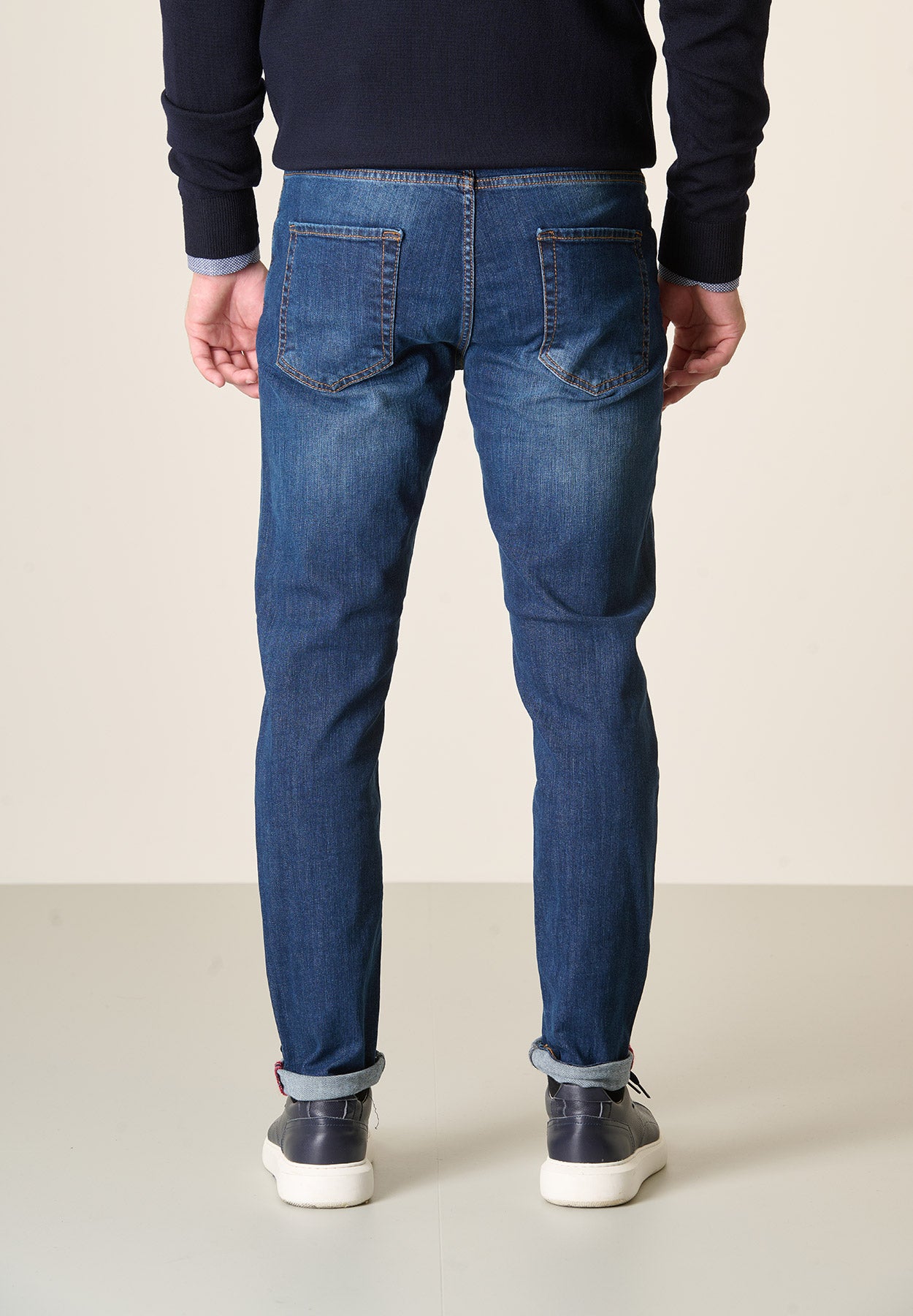 Jeans lavaggio scuro cotone stretch slim fit-Angelico