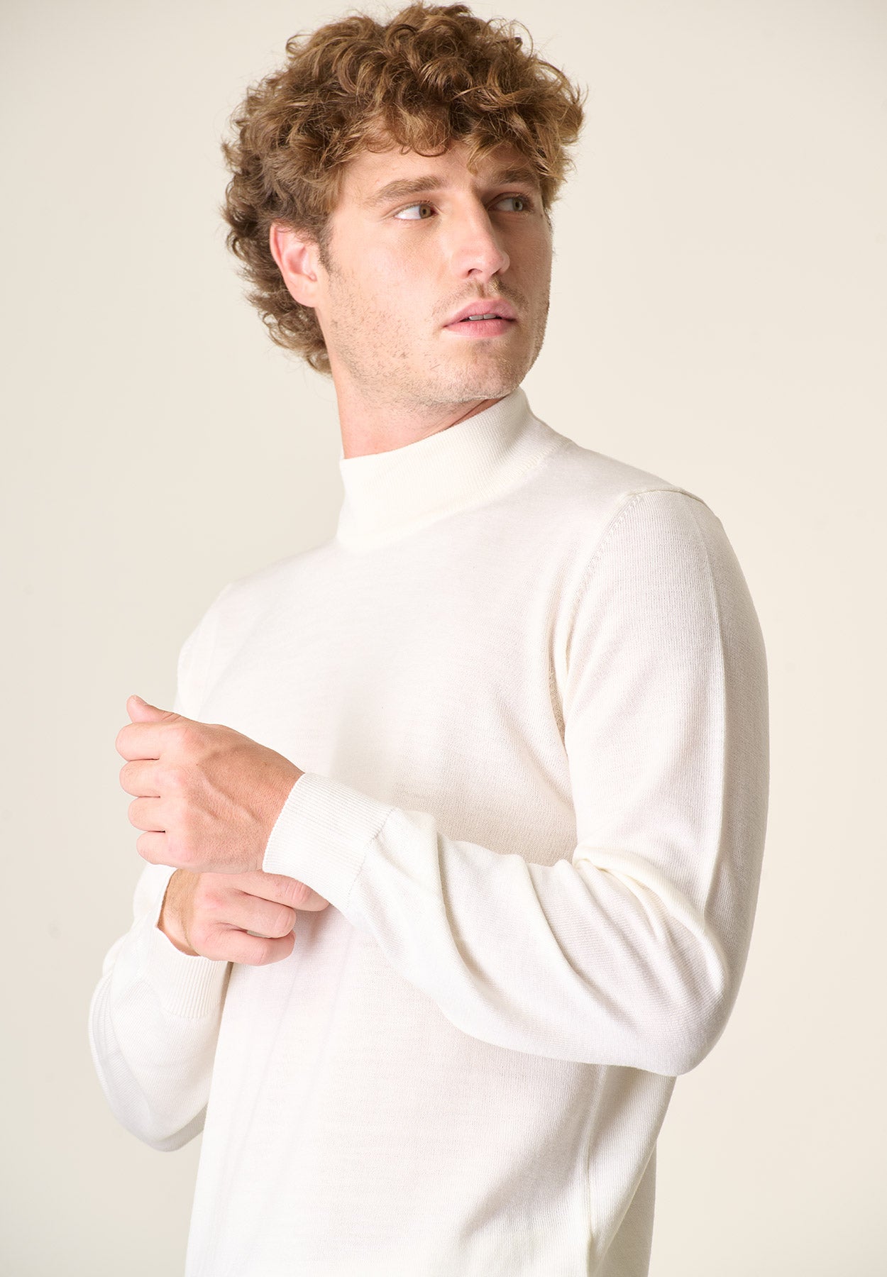 Lupetto bianco lana merinos extrafine-Angelico