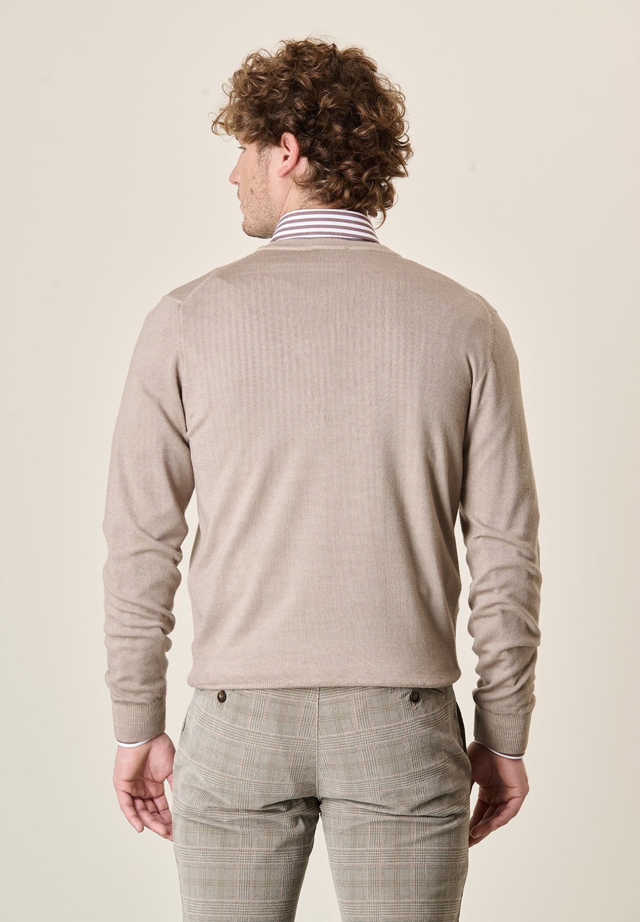 Girocollo beige lana acidata-Angelico