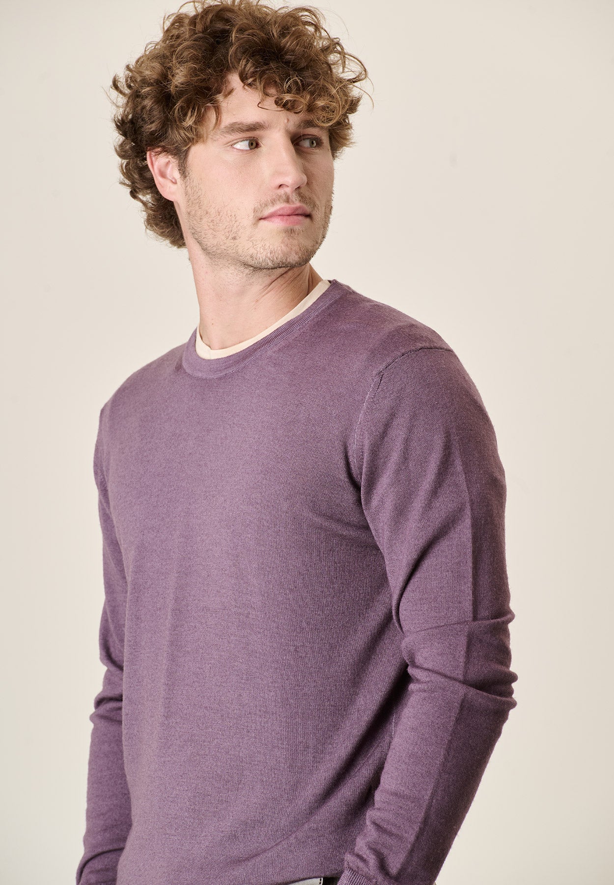 Girocollo viola lana acidata-Angelico