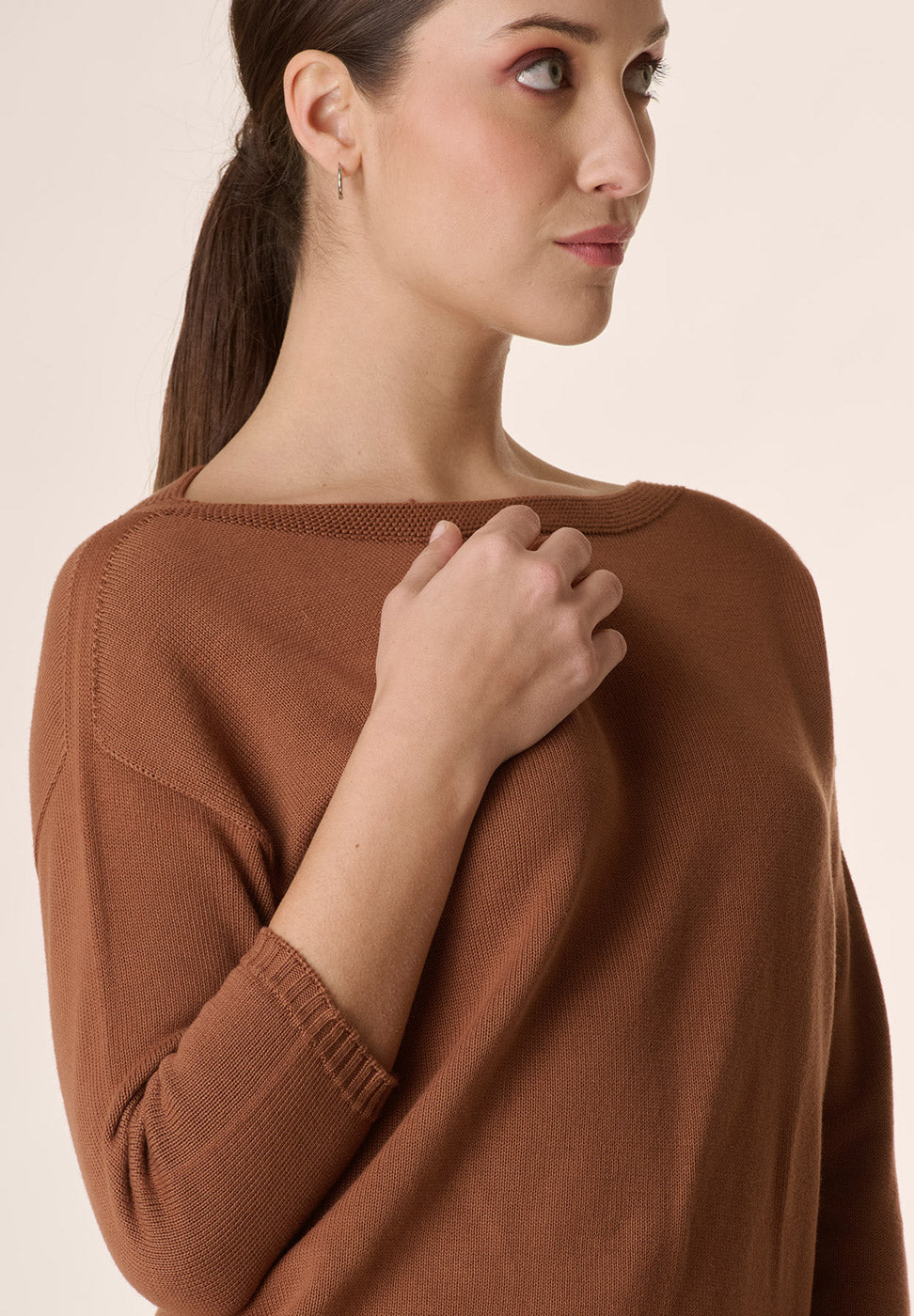 Tobacco boat shirt 3/4 sleeve cotton