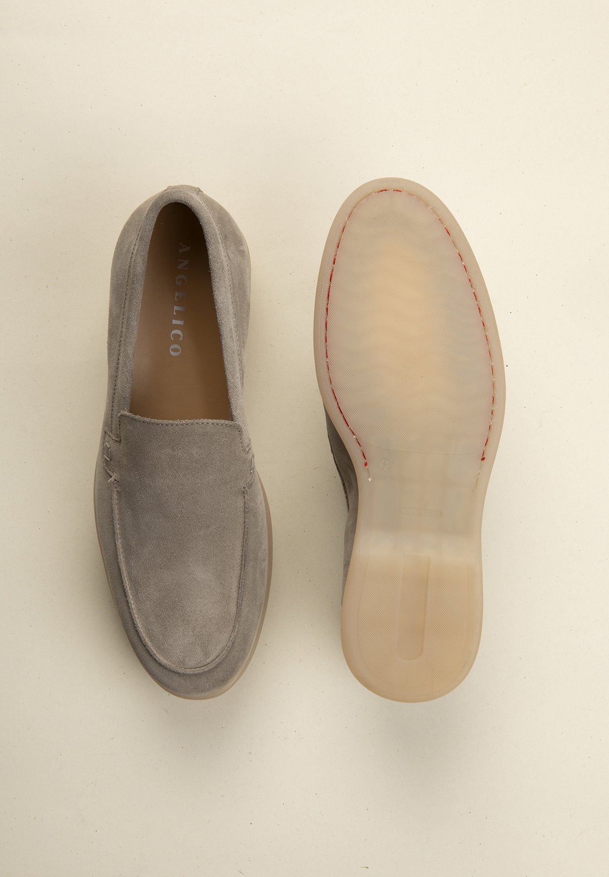 Mocassini beige slip-on pelle scamosciata