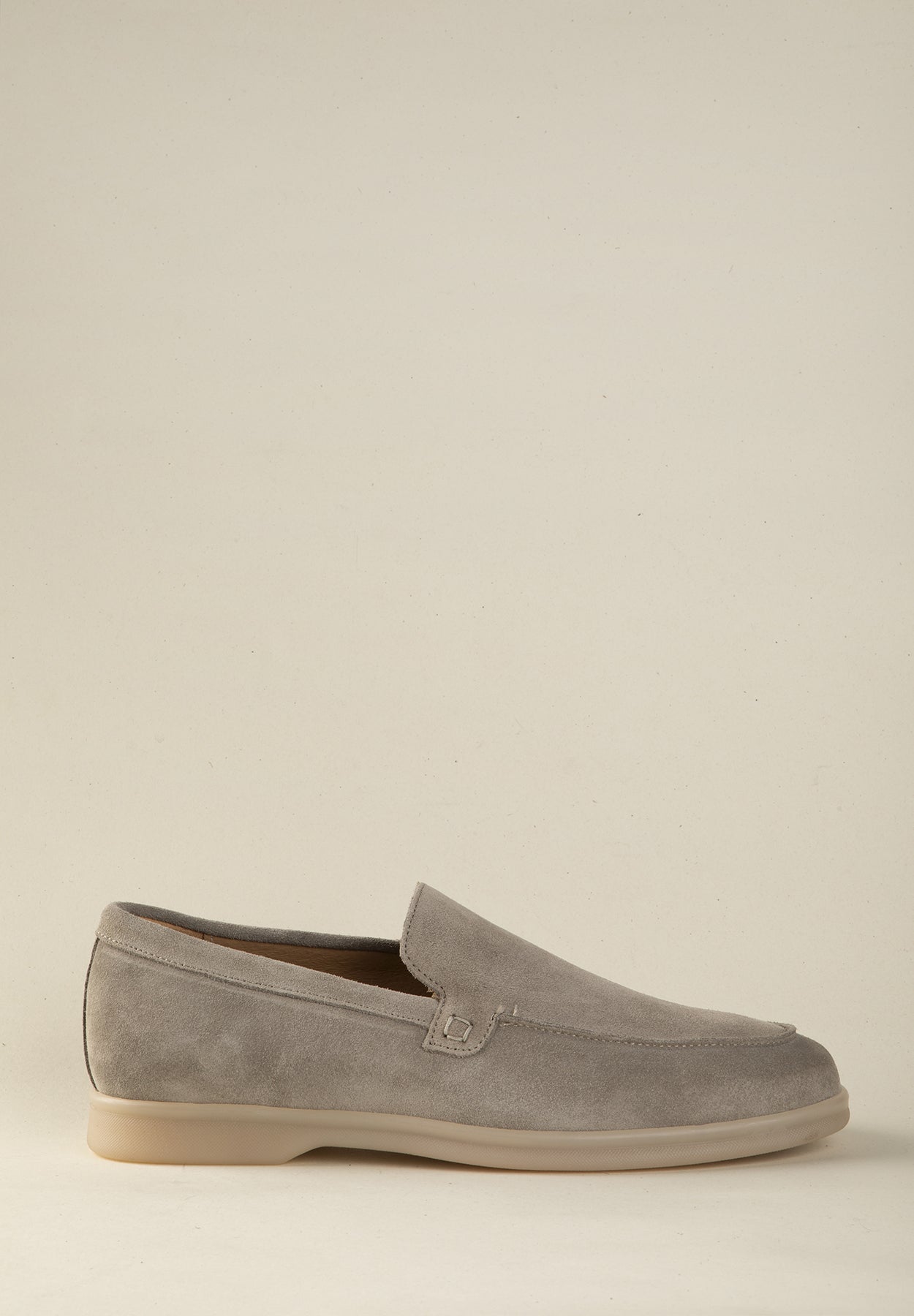 Mocassini beige slip-on pelle scamosciata