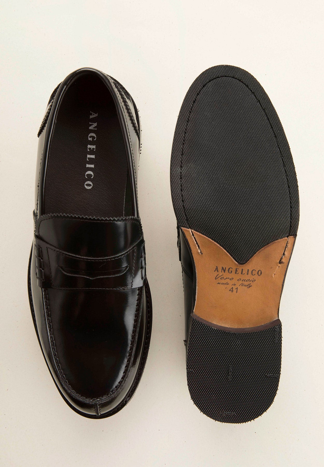 Mocassino nero pelle abrasivata-Angelico