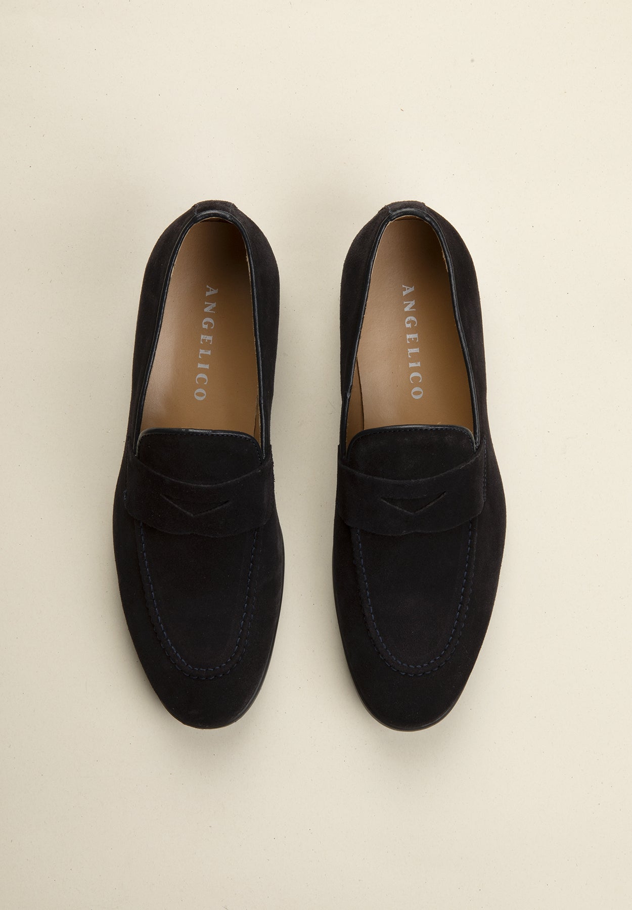 Blue suede moccasin