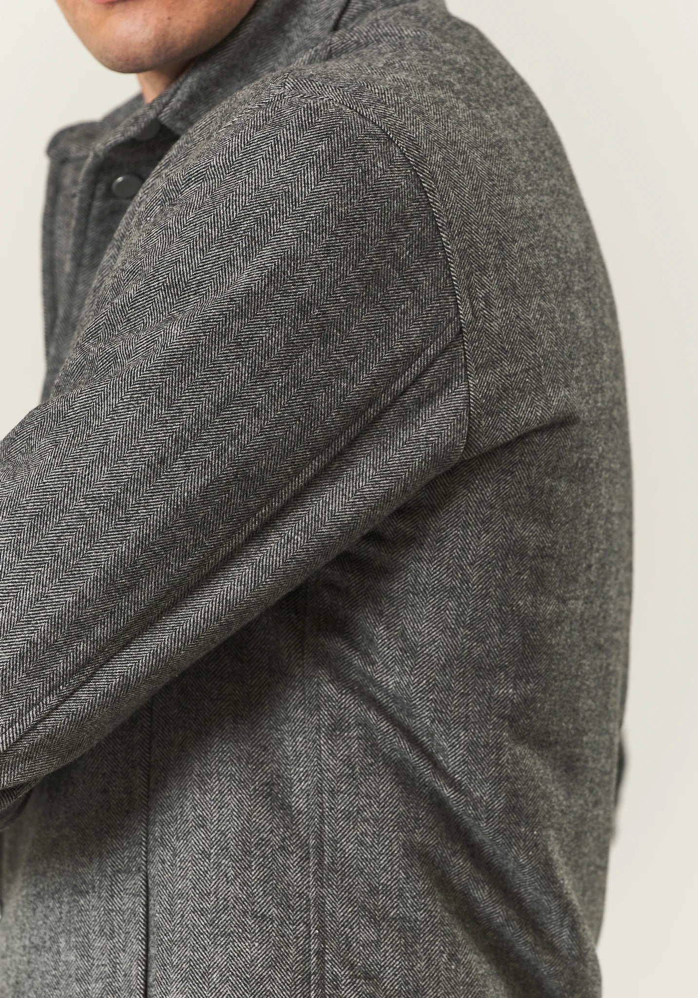 Over jacket nero grigio resca misto lana