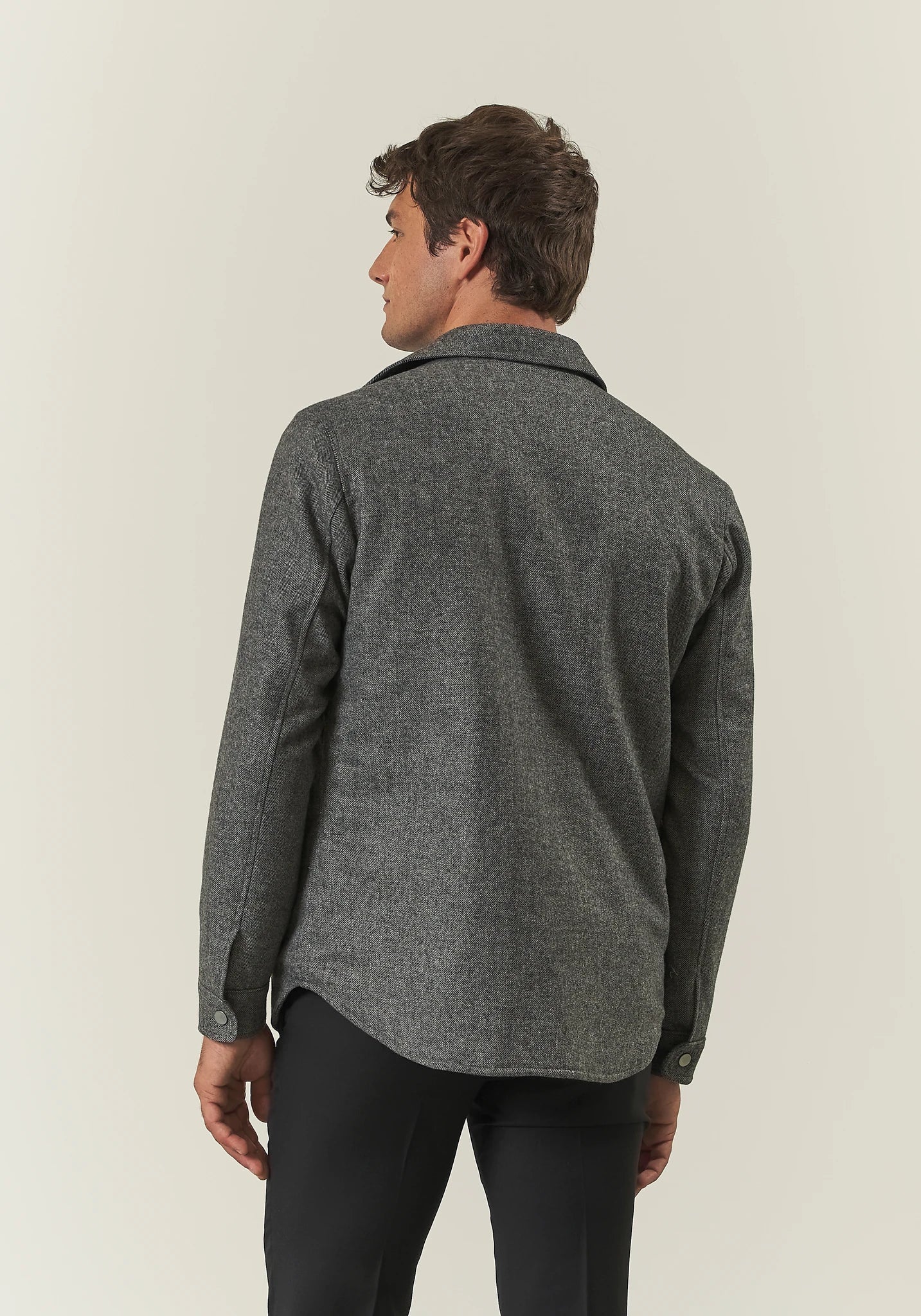 Over jacket nero grigio resca misto lana