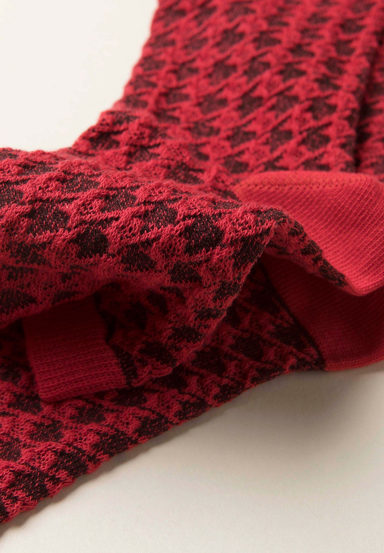 Calzini rossi Pied de Poule cotone stretch-Angelico