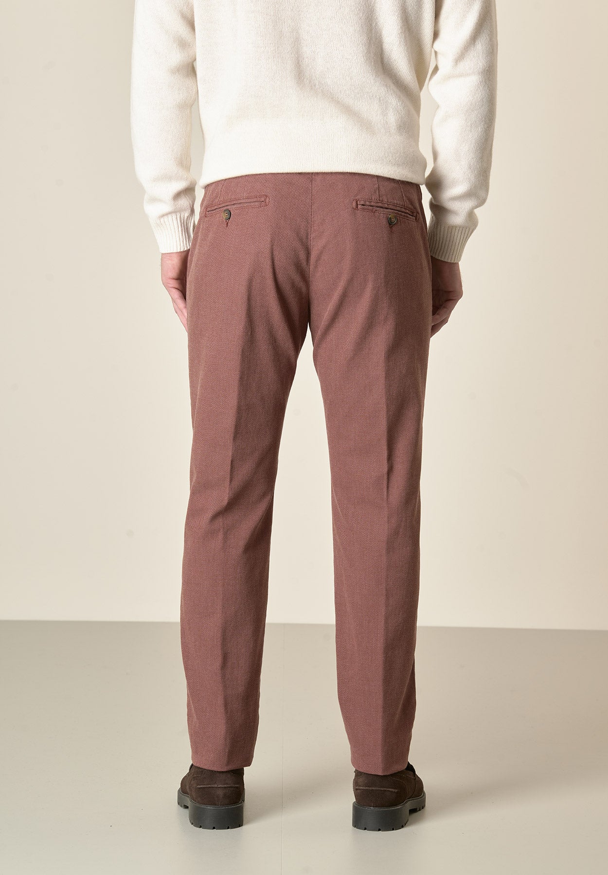 Pantalone mattone armatura cotone stretch slim fit-Angelico