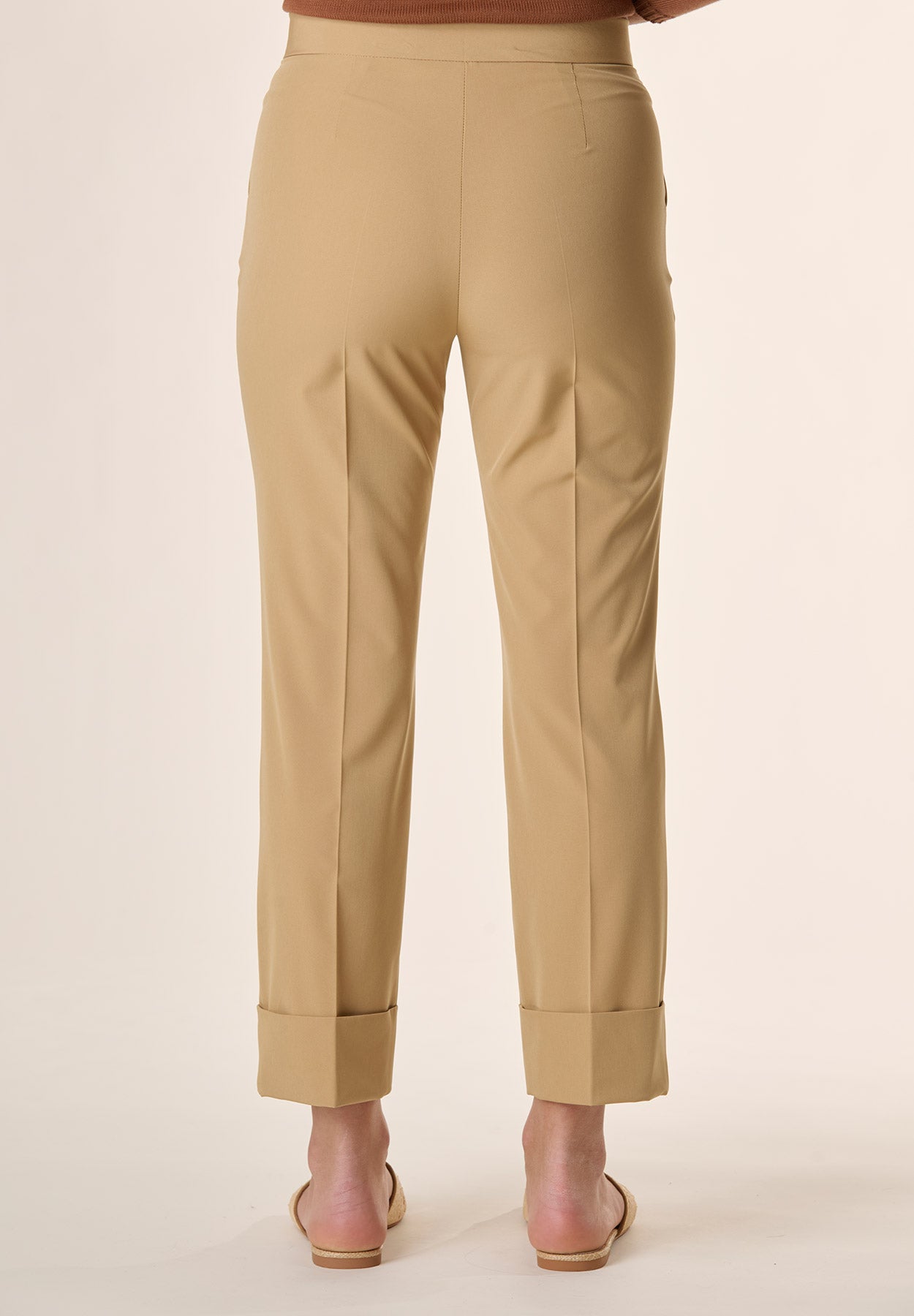 Pantalone cammello con risvolto-Angelico