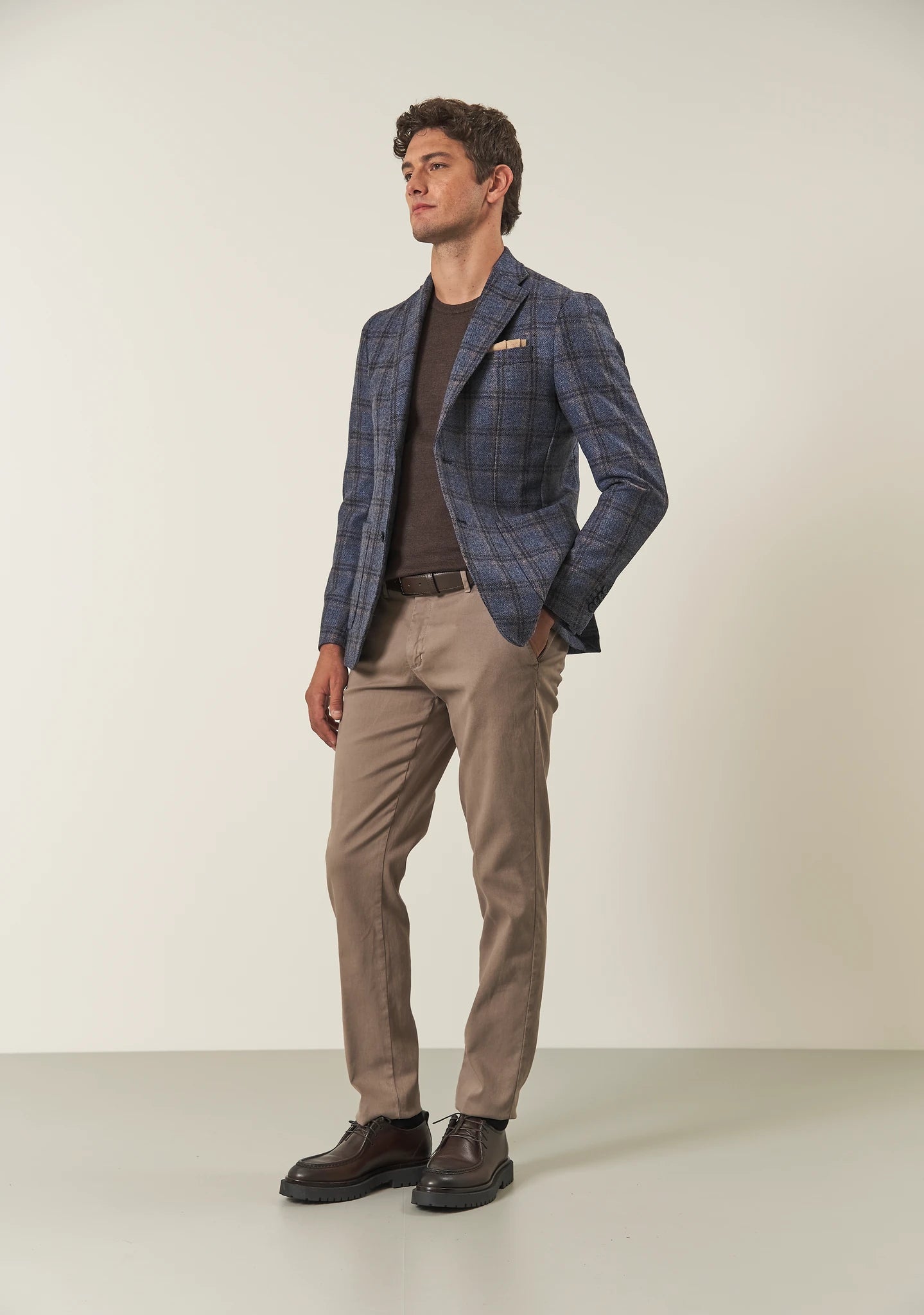 Pantalone corda microstruttura cotone stretch regular fit