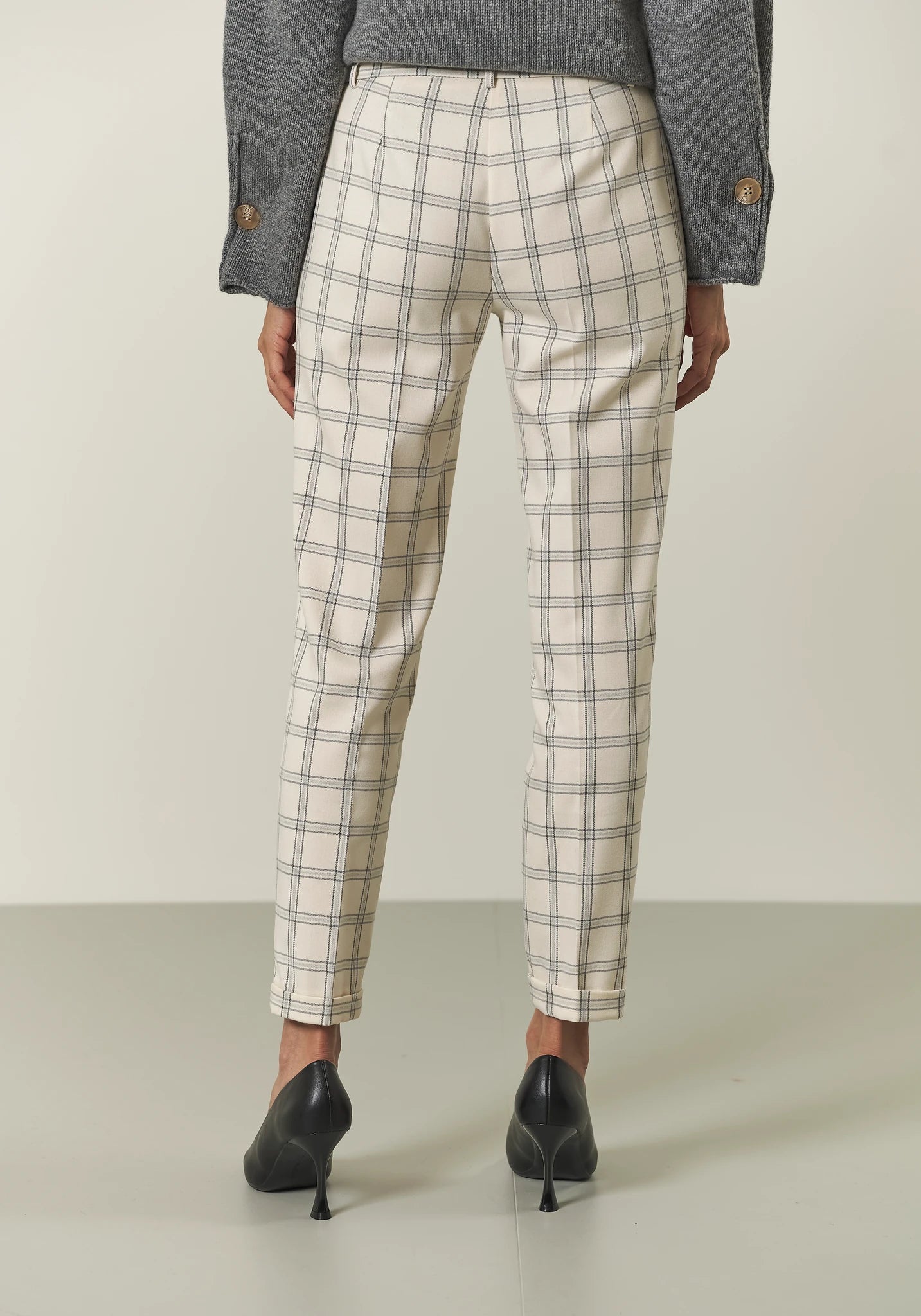 Pantalone panna Galles con risvolto