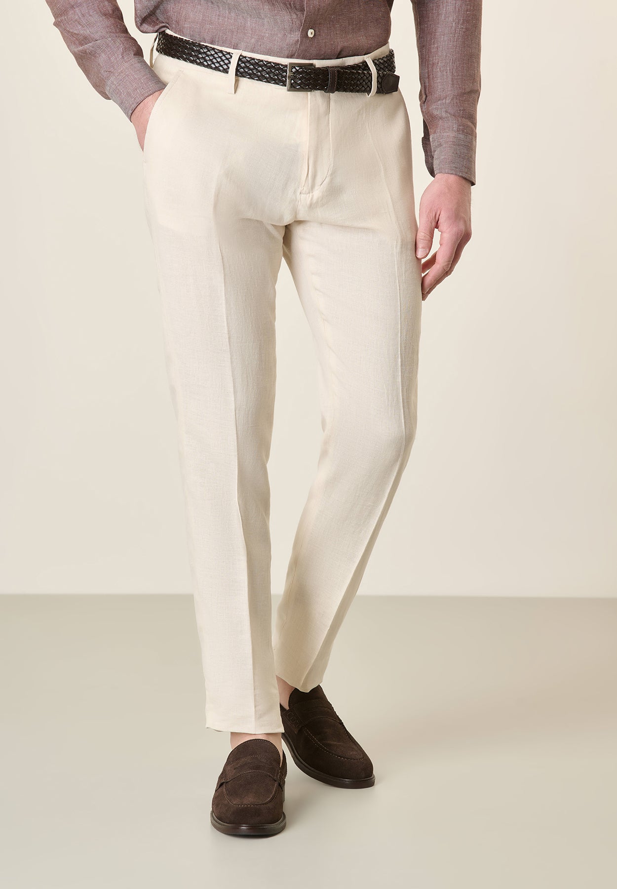 Pantalone panna lino custom