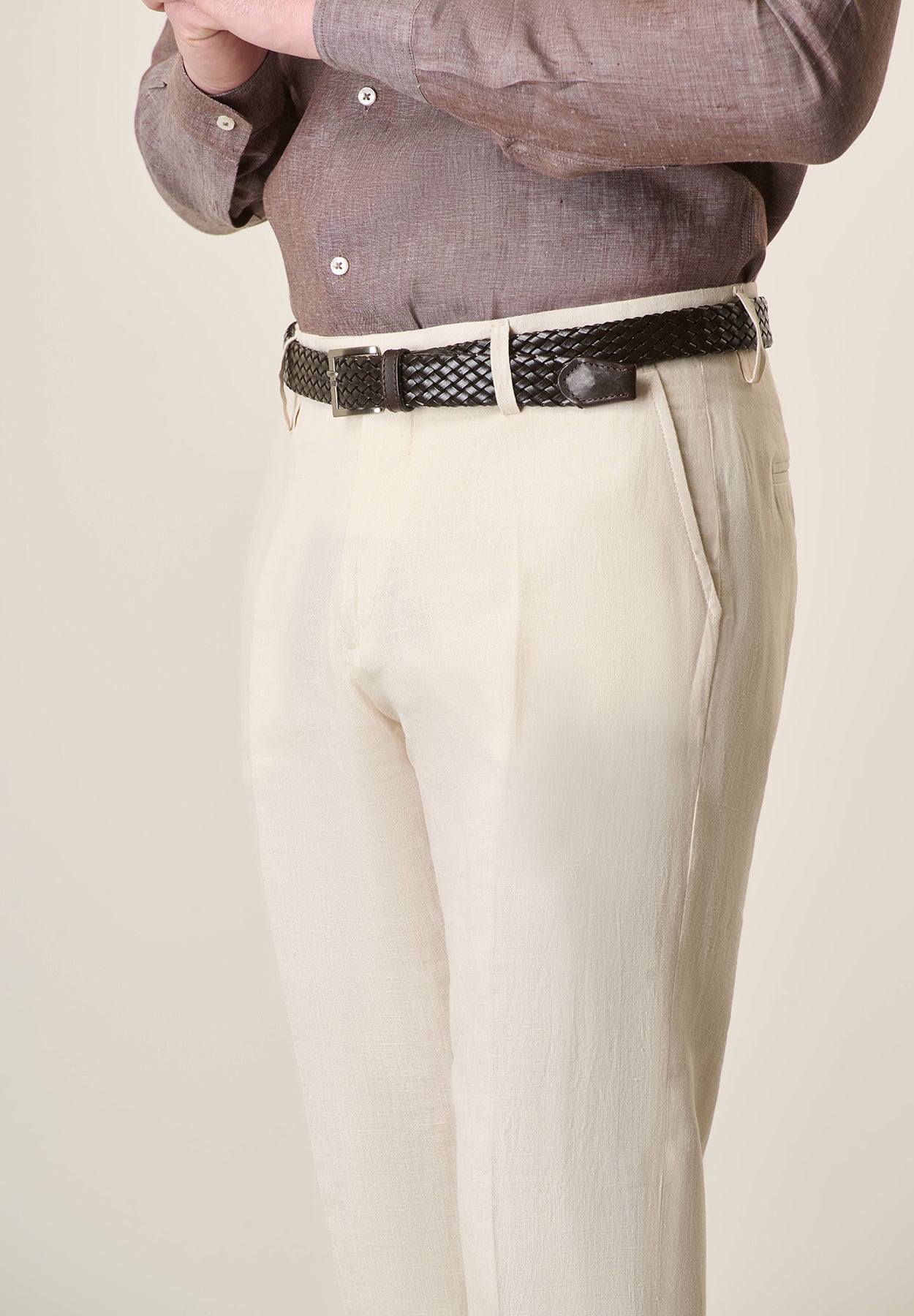 Pantalone panna lino custom