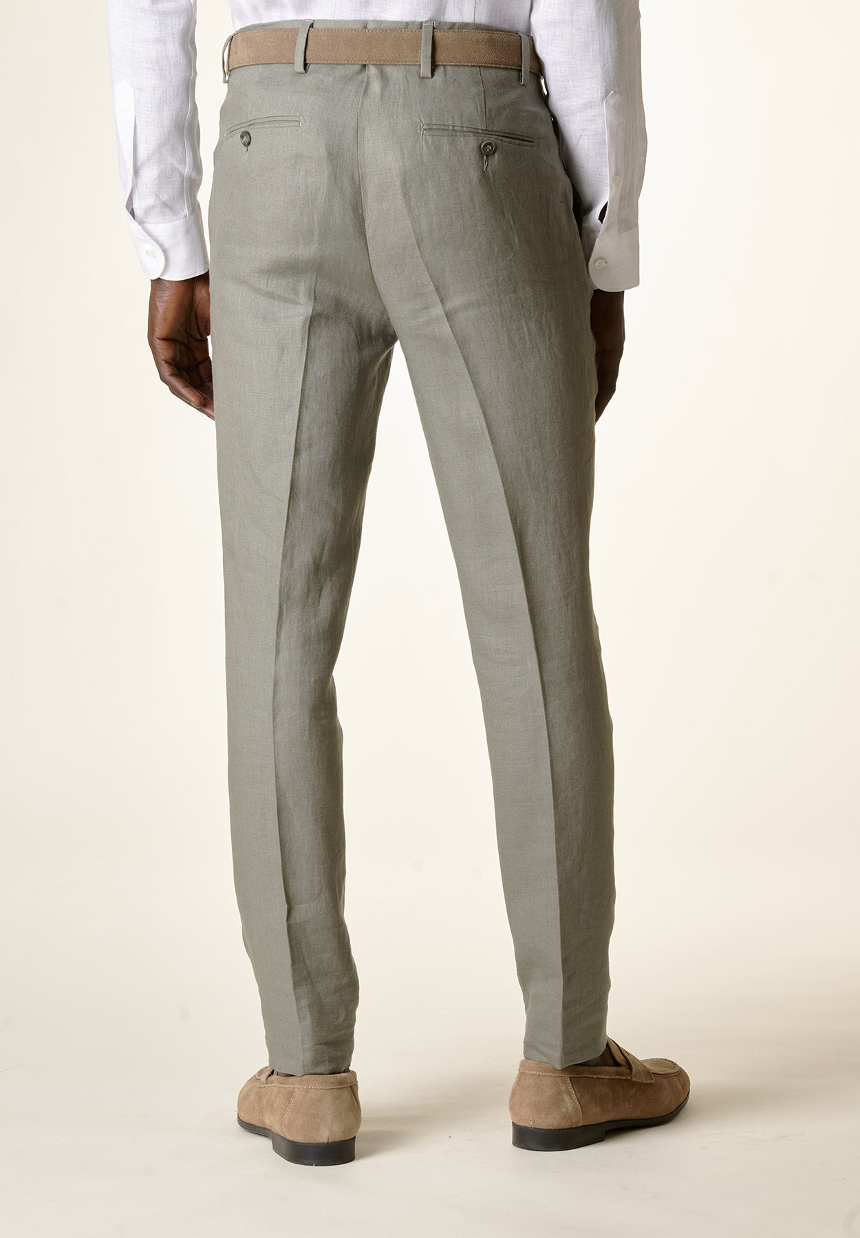 Pantalone salvia lino custom fit-Angelico