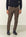 Pantalone marrone microstruttura cotone stretch slim fit-Angelico
