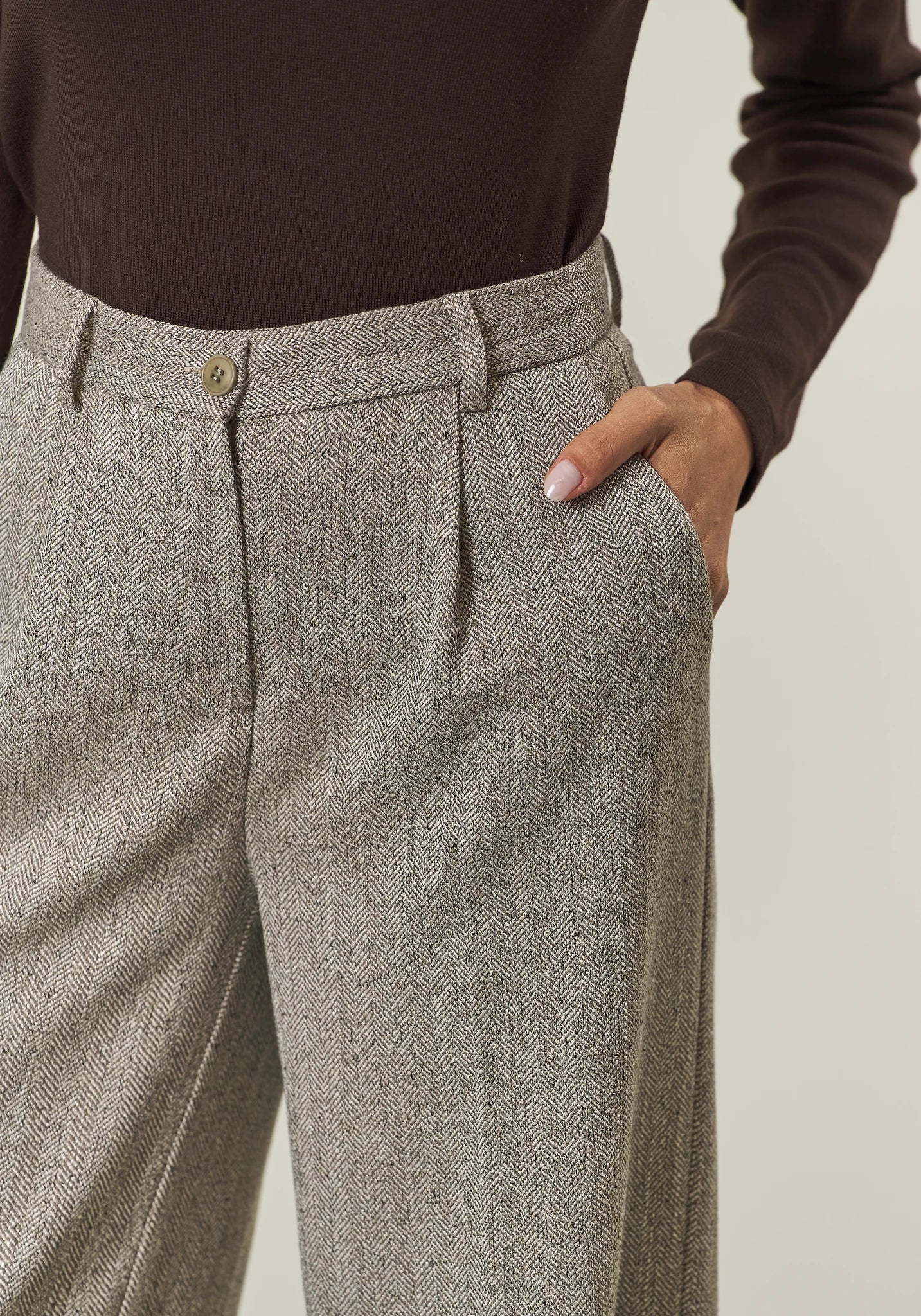 Pantalone palazzo grigio chiaro resca