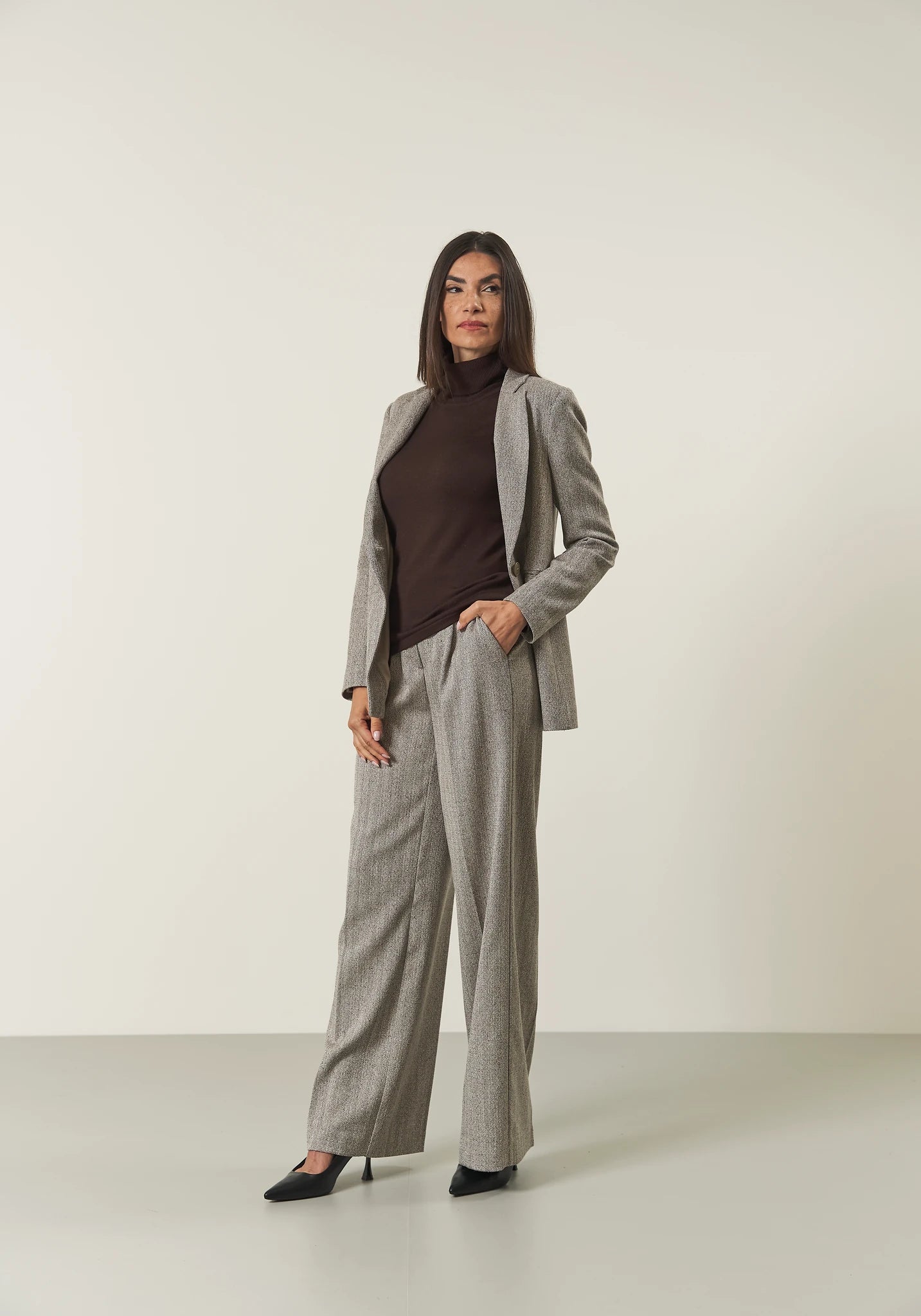 Pantalone palazzo grigio chiaro resca