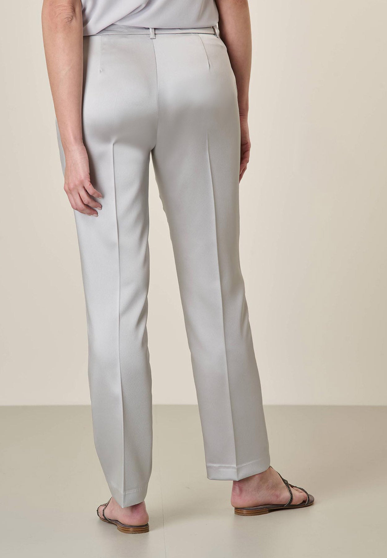 Pantalone raso grigio chiaro