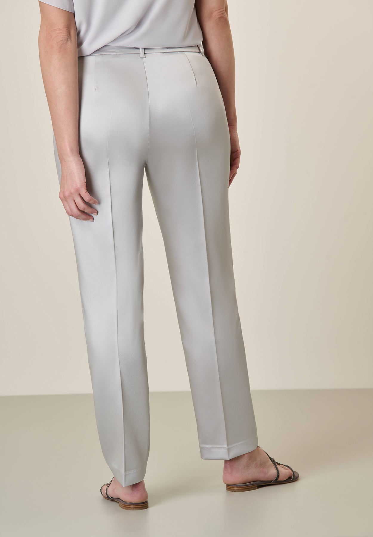 Pantalone raso grigio chiaro