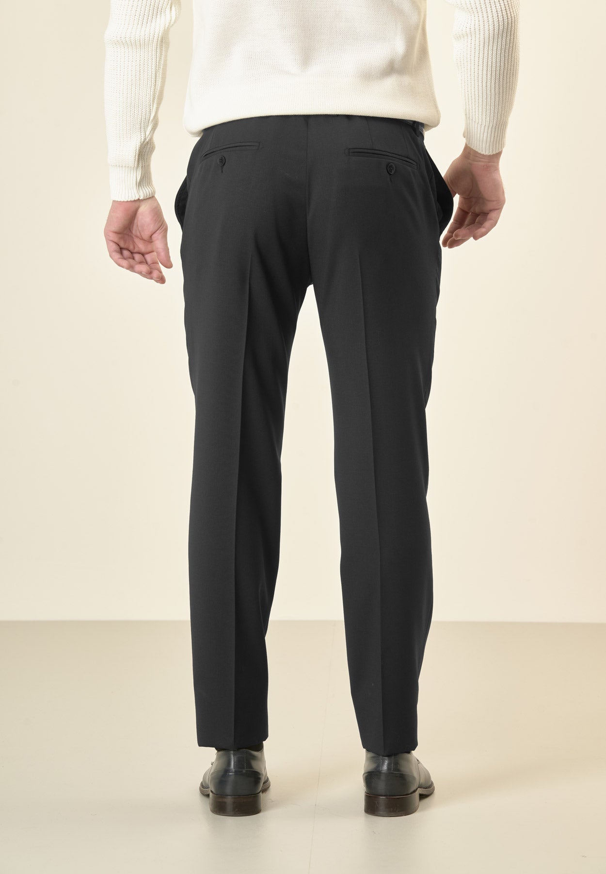 Pantalone antracite sallia lana vergine custom fit-Angelico