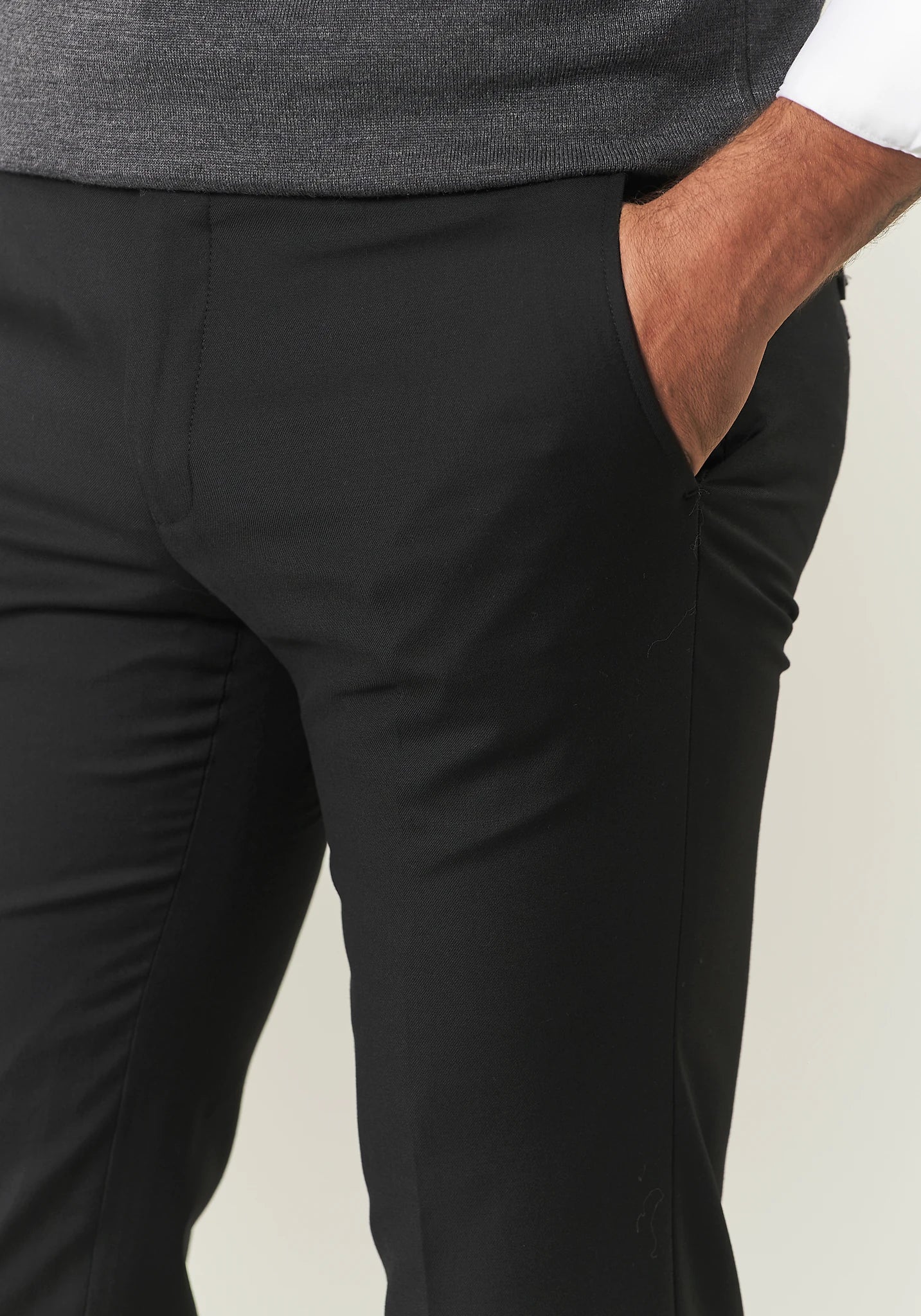 Pantalone nero sallia lana custom fit