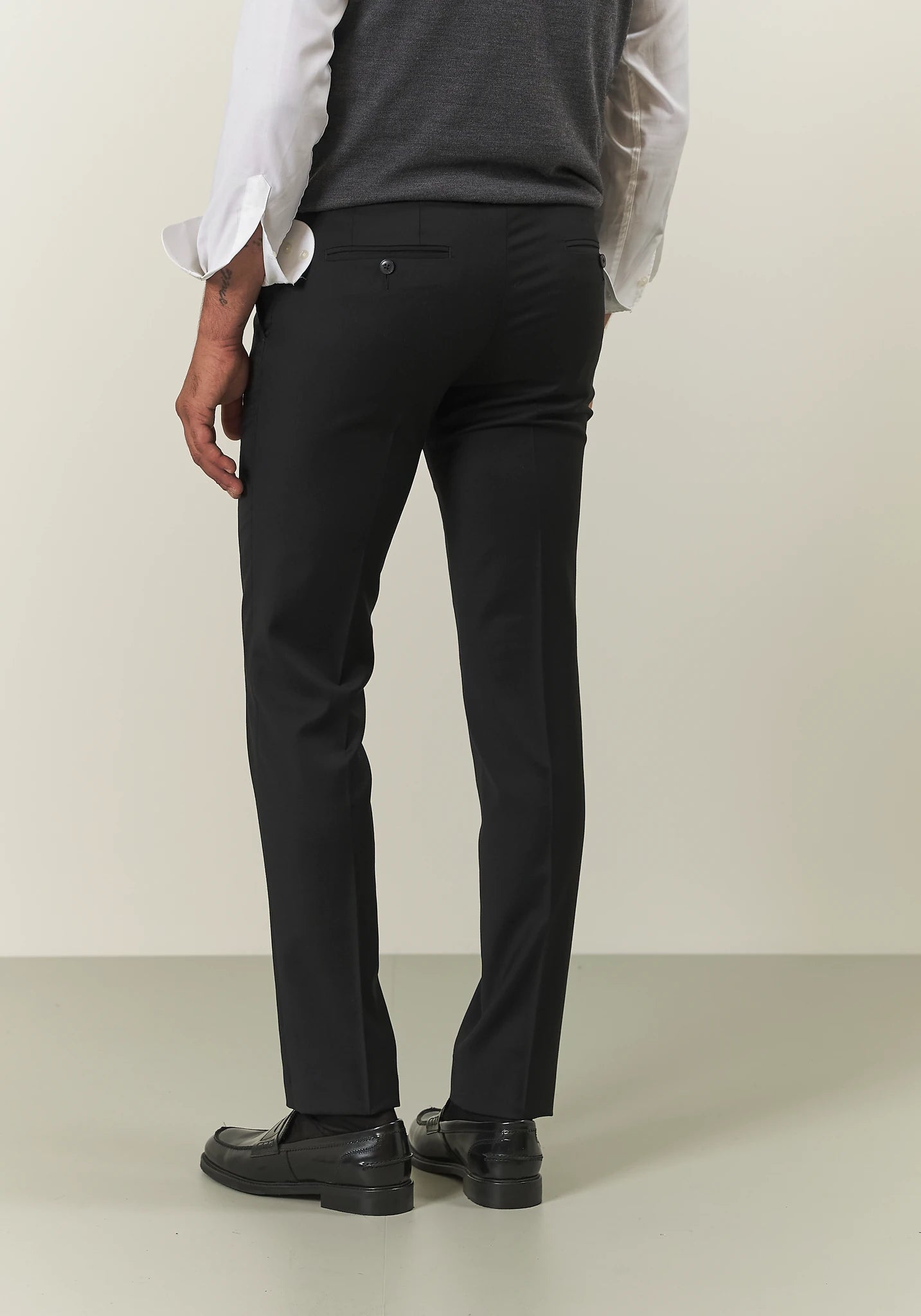 Pantalone nero sallia lana custom fit