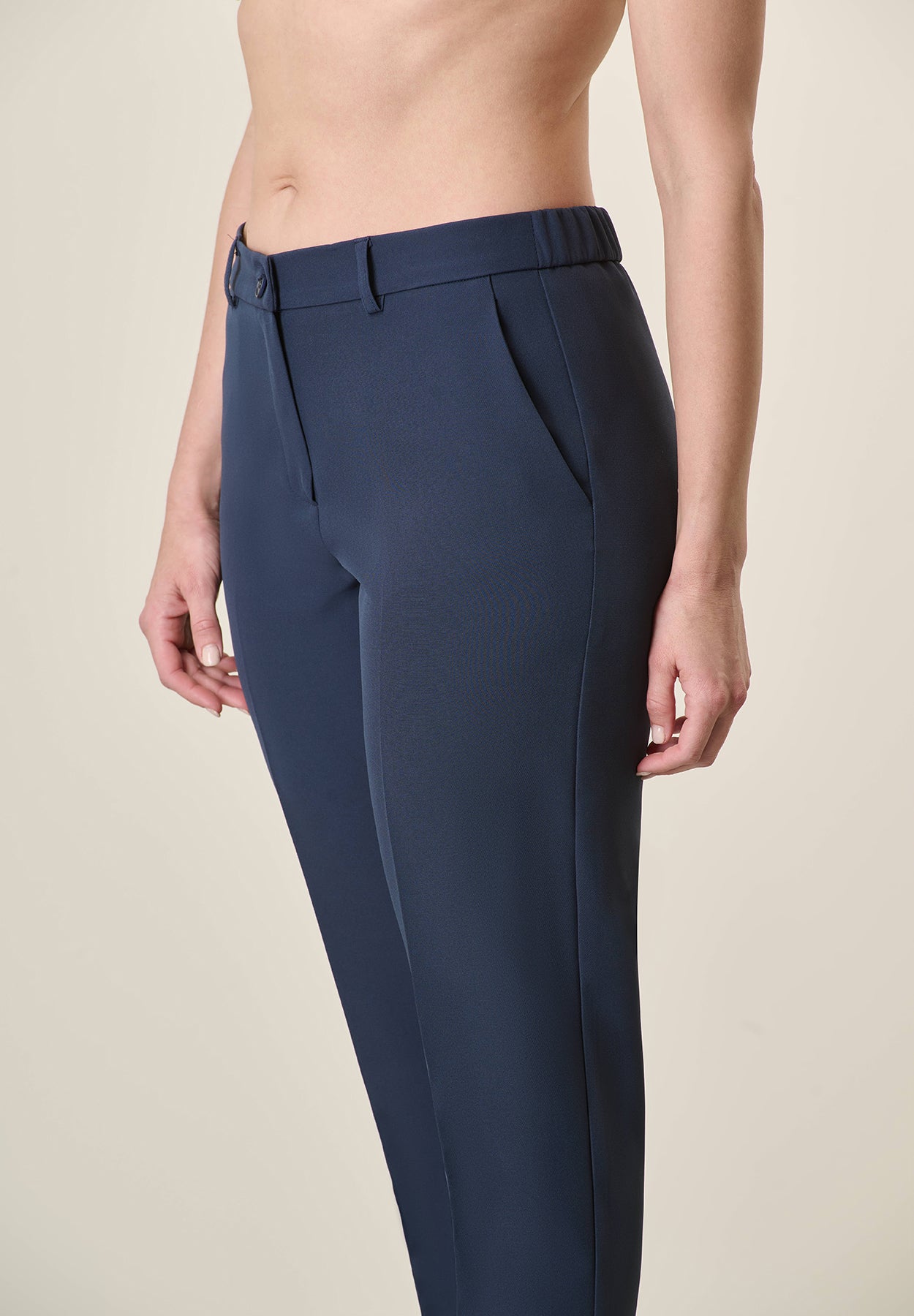 Pantalone blu sigaretta stretch