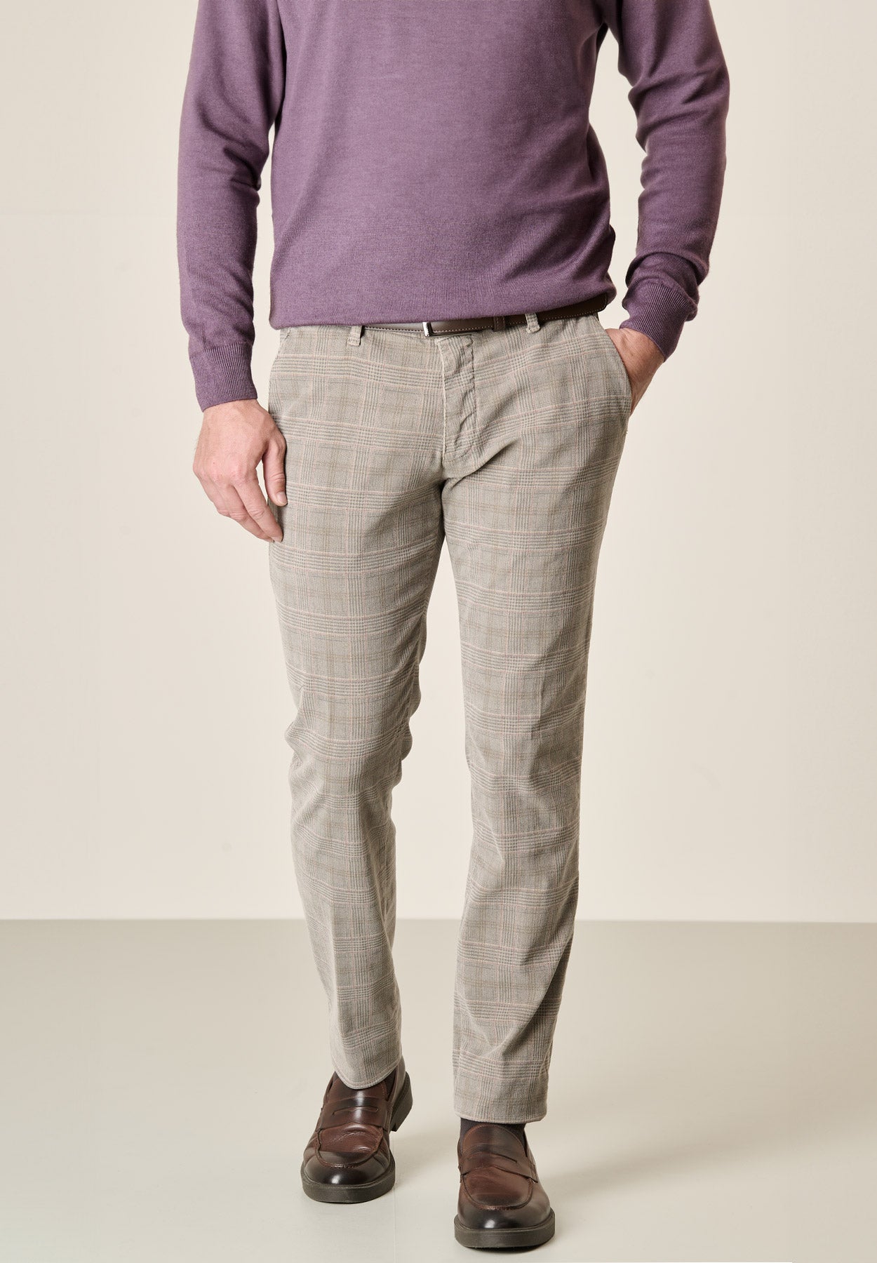 Pantalone fango fustagno Galles tinto capo slim fit-Angelico