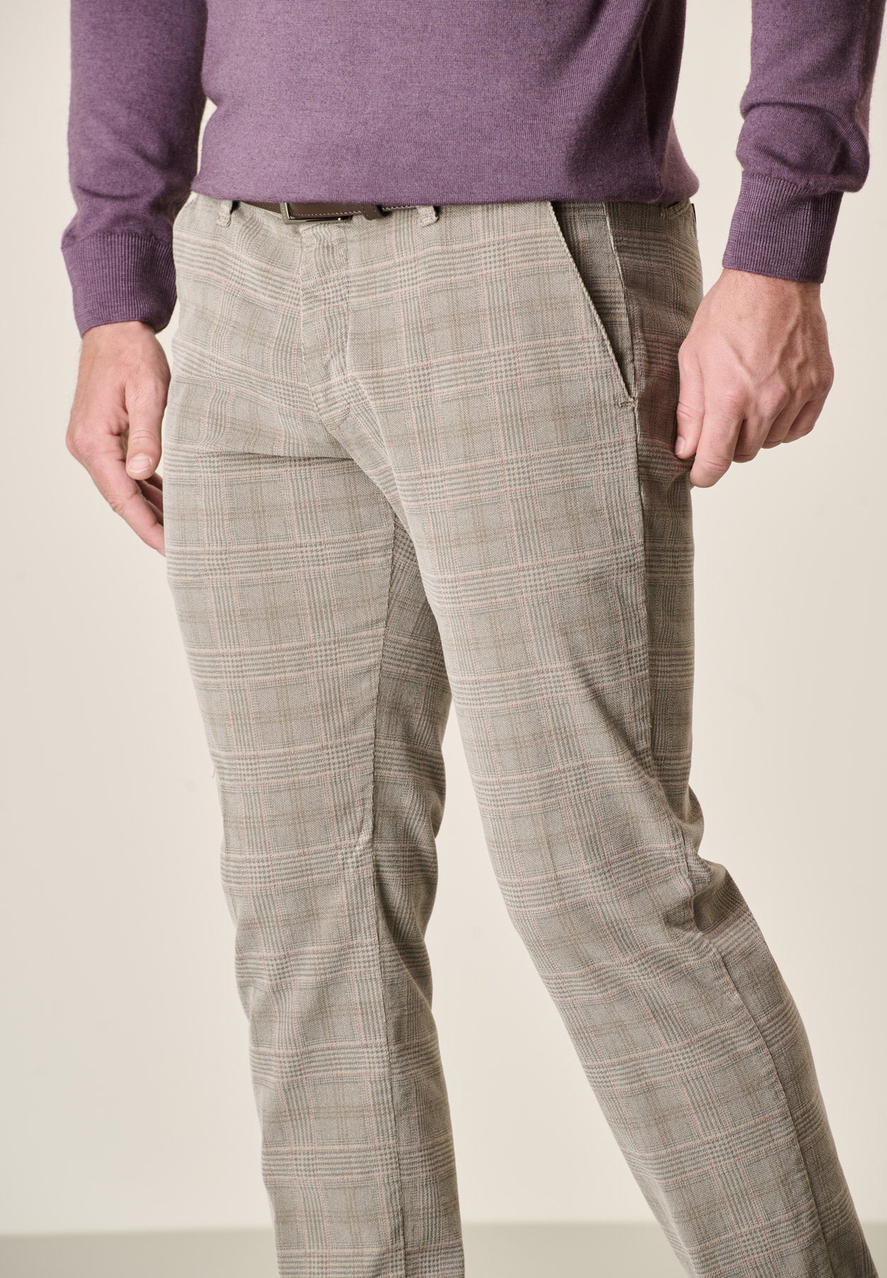 Pantalone fango fustagno Galles tinto capo slim fit-Angelico