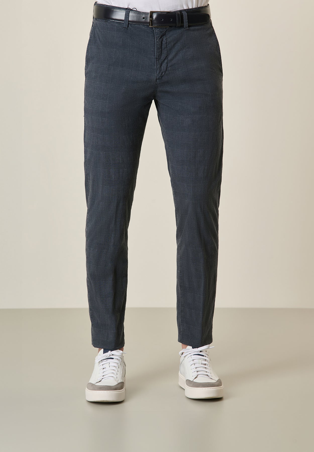 Pantalone blu Galles cotone stretch regular fit